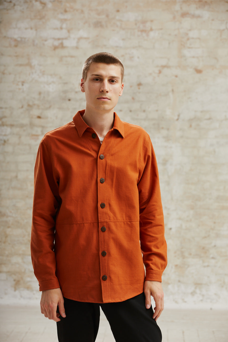 Organic cotton shacket Daladal rust