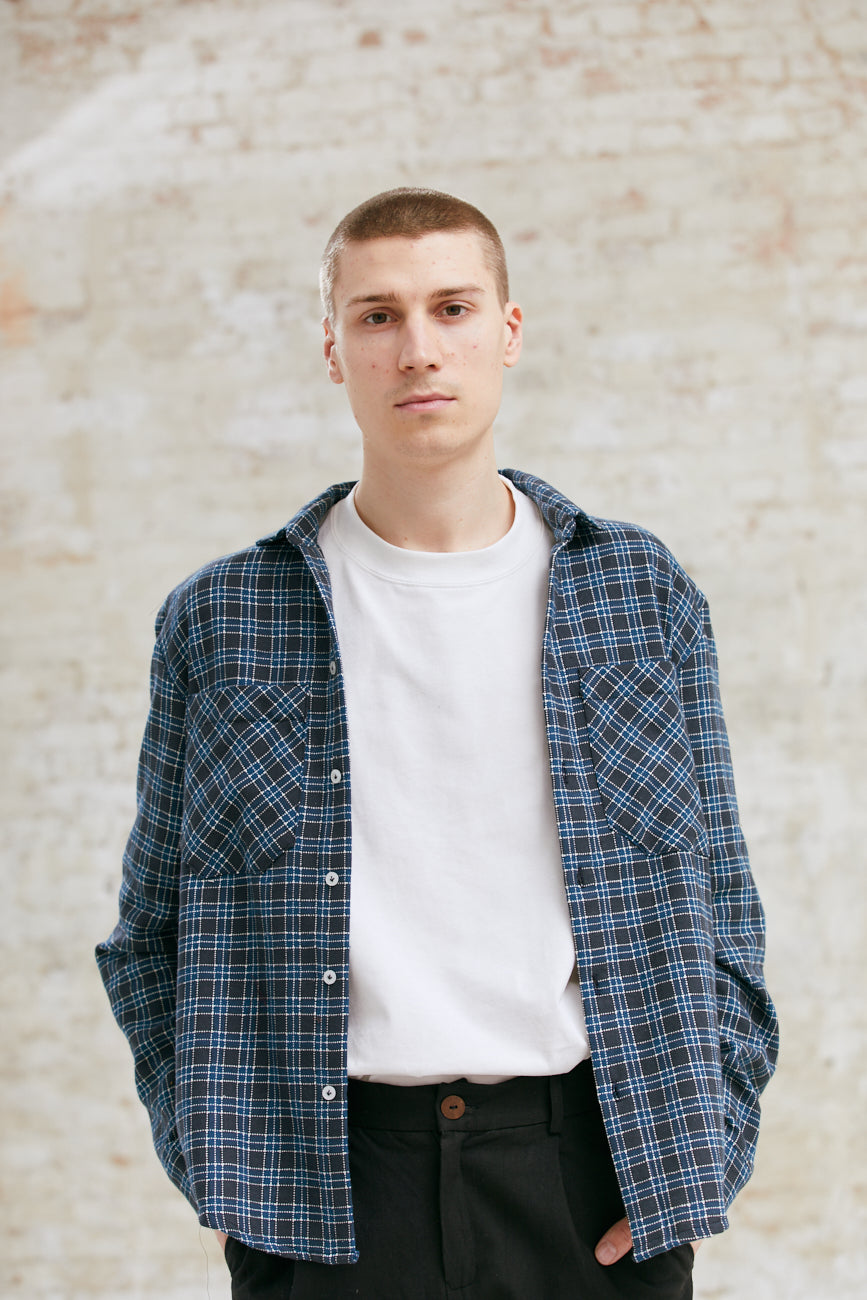 Organic Cotton Shirt Jwala Blue Checks