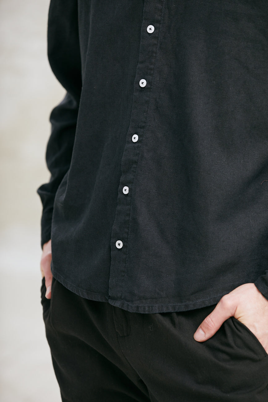 Hemp/Tencel Shirt Harish Black