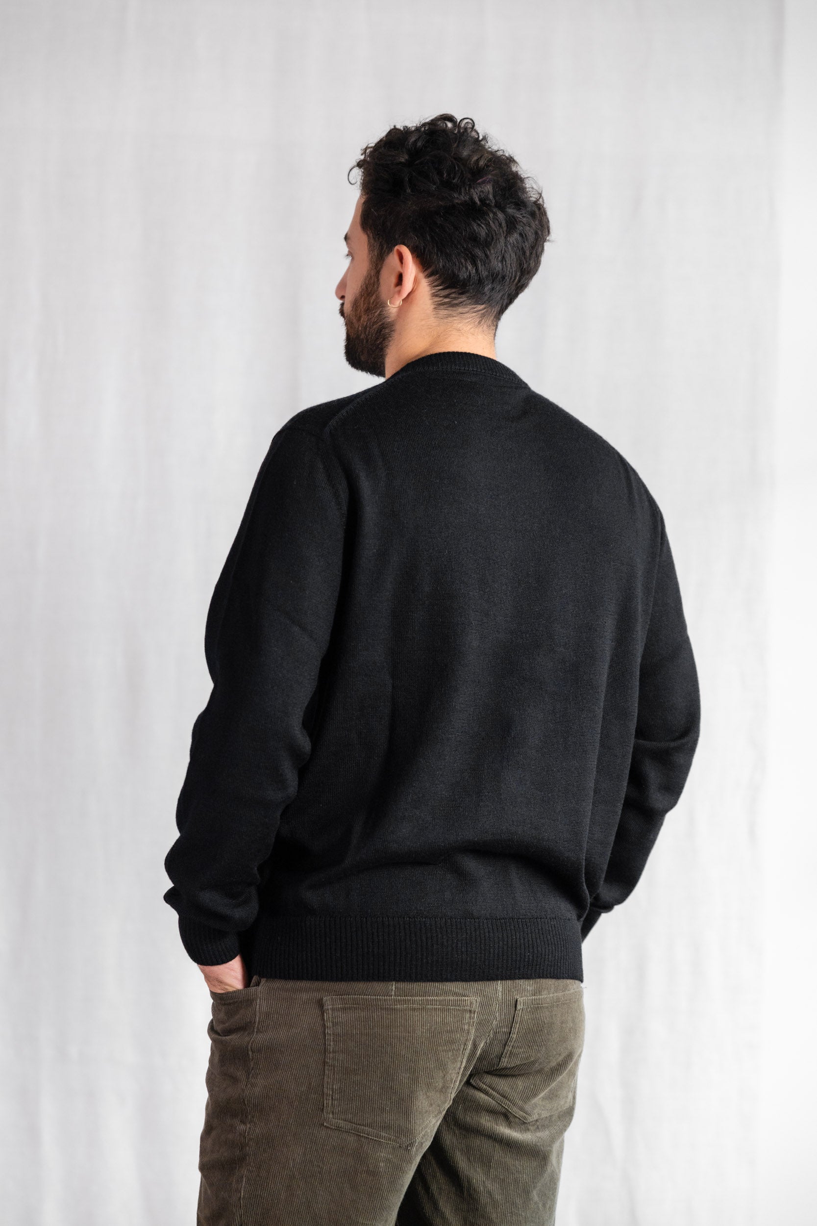 Baby-Alpaka Strickpullover Sathee Schwarz