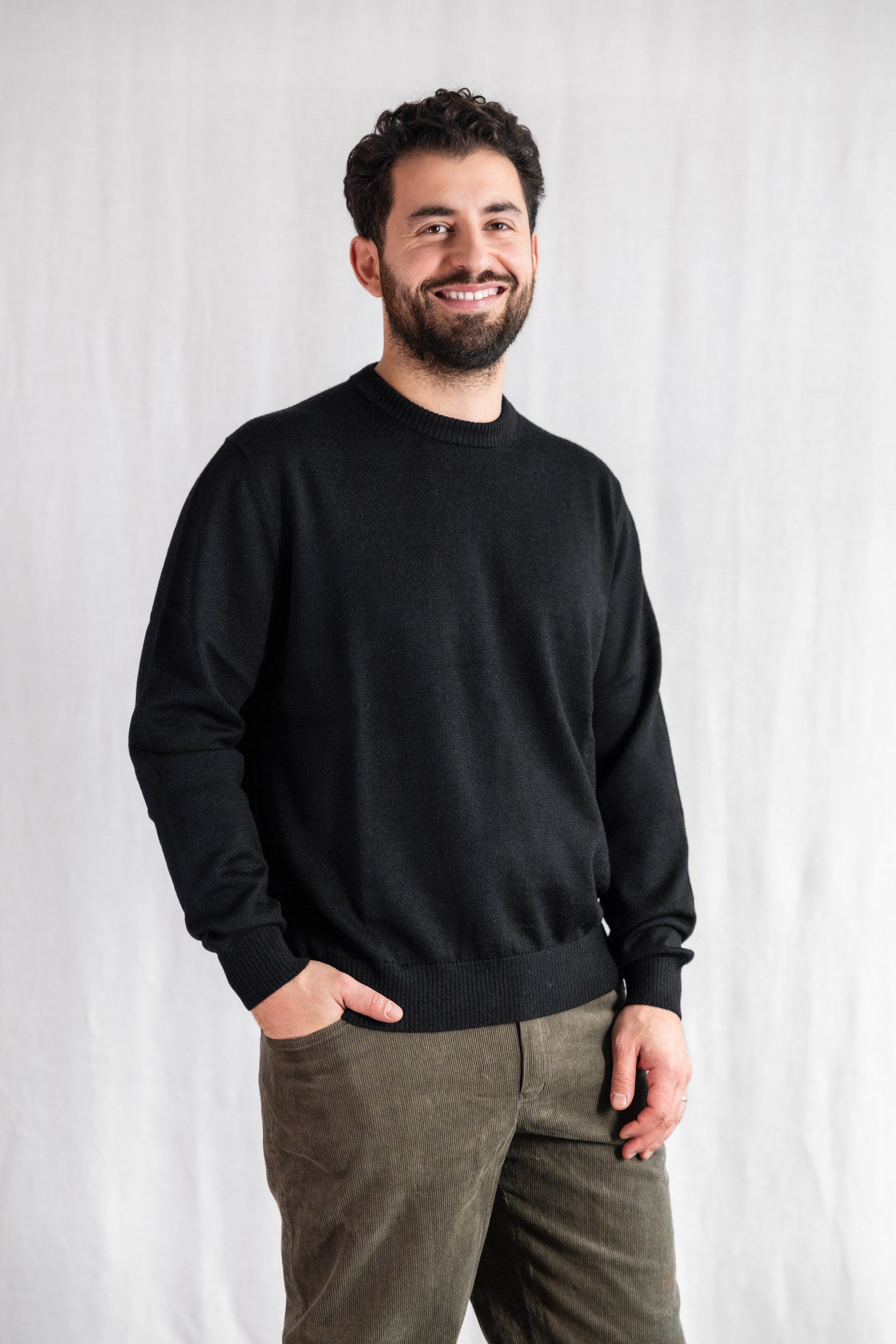 Baby-Alpaka Strickpullover Sathee Schwarz