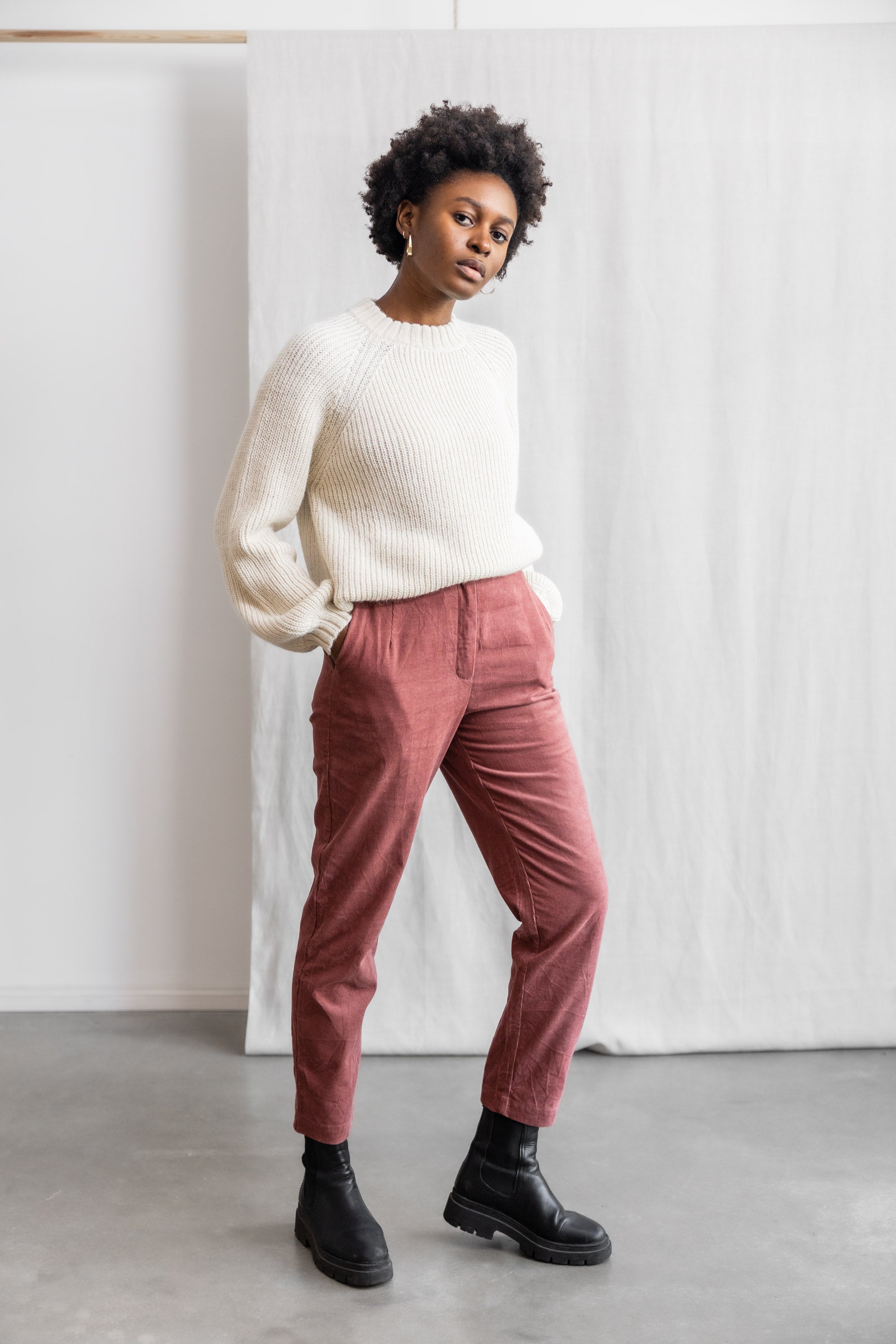 Organic Cotton Corduroy Pants Suhrut Old Pink