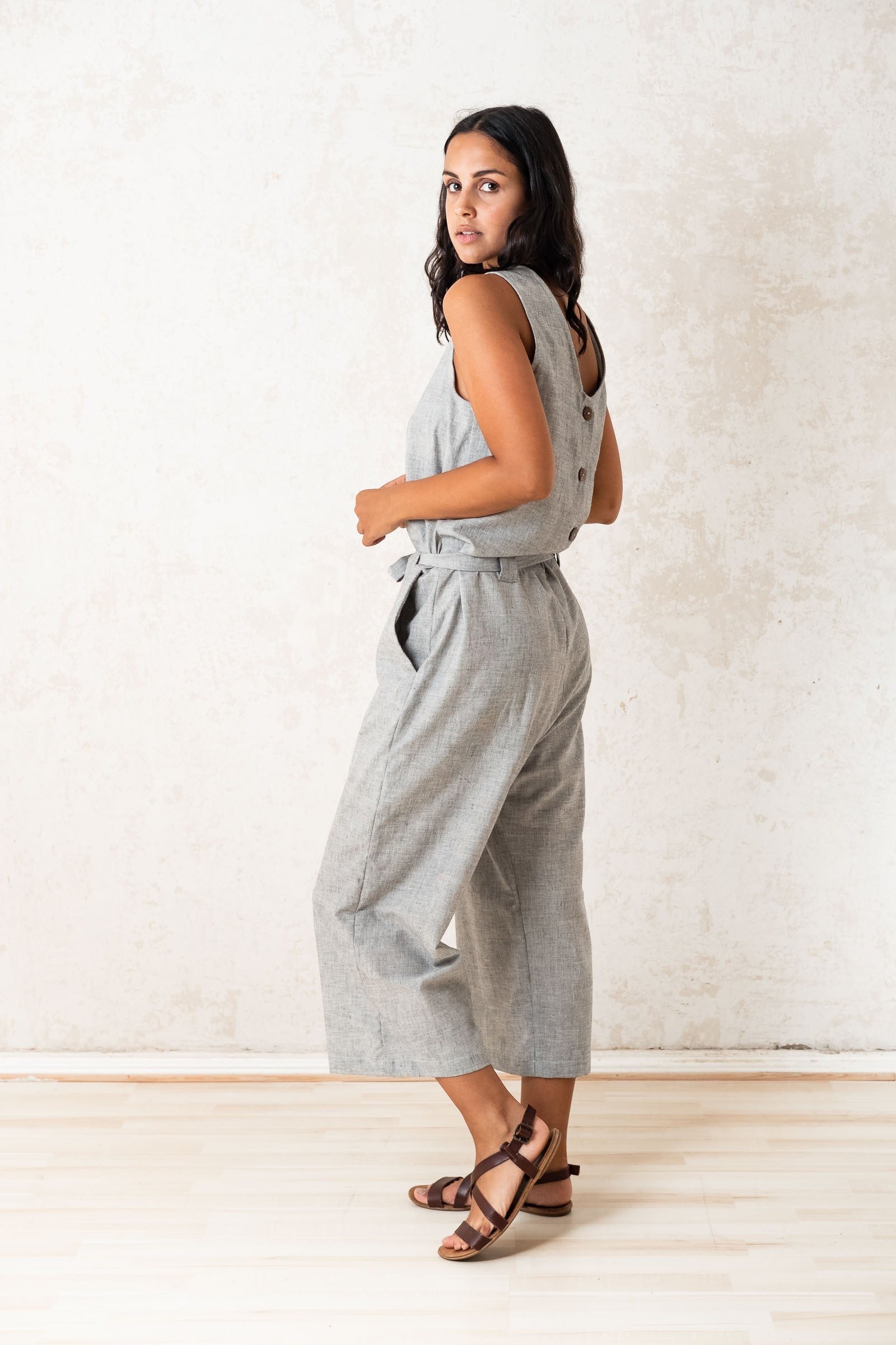 Organic Cotton Jumpsuit Jalina Light Grey