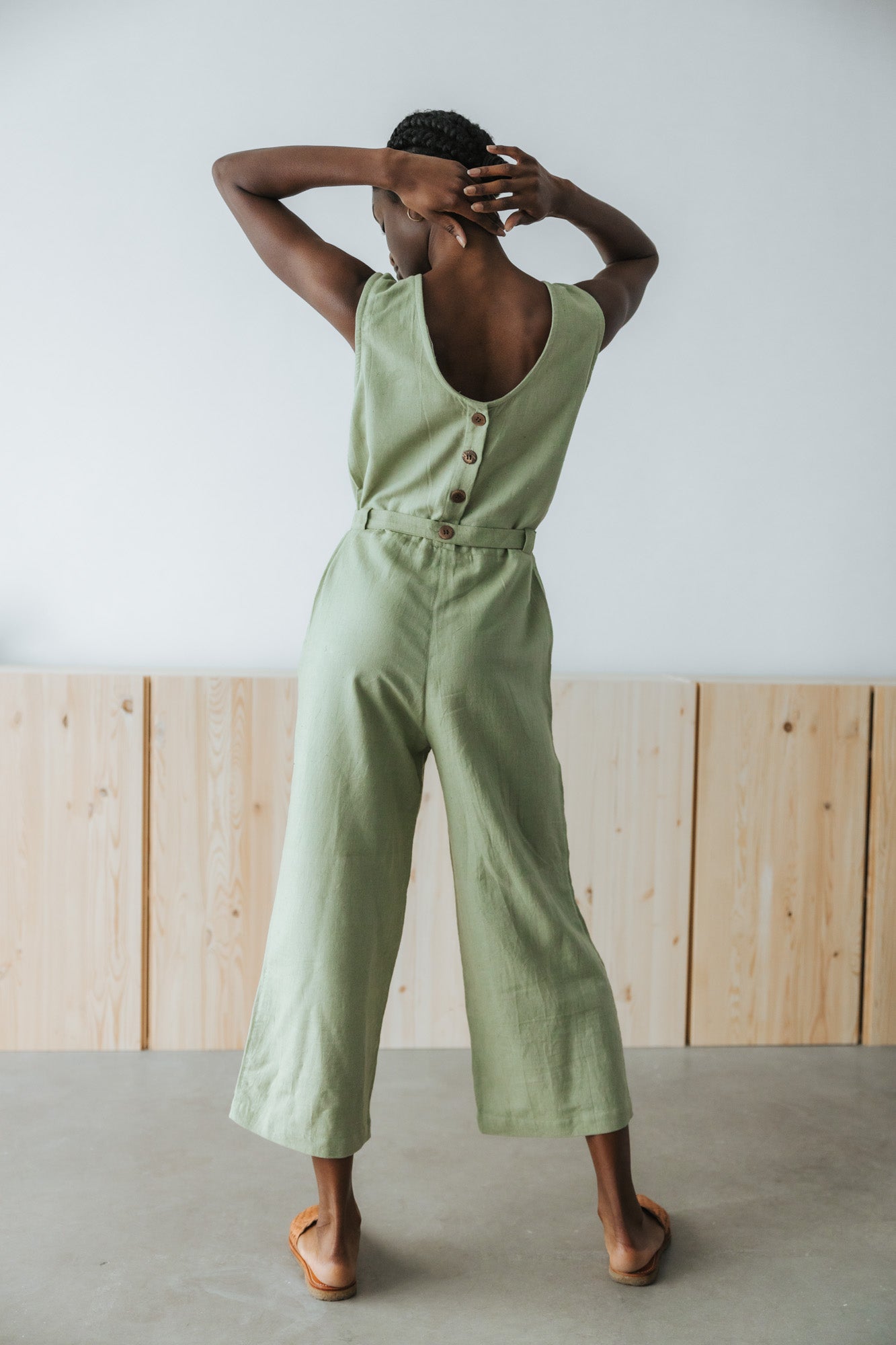 Organic Cotton Jumpsuit Jalina Lime Green