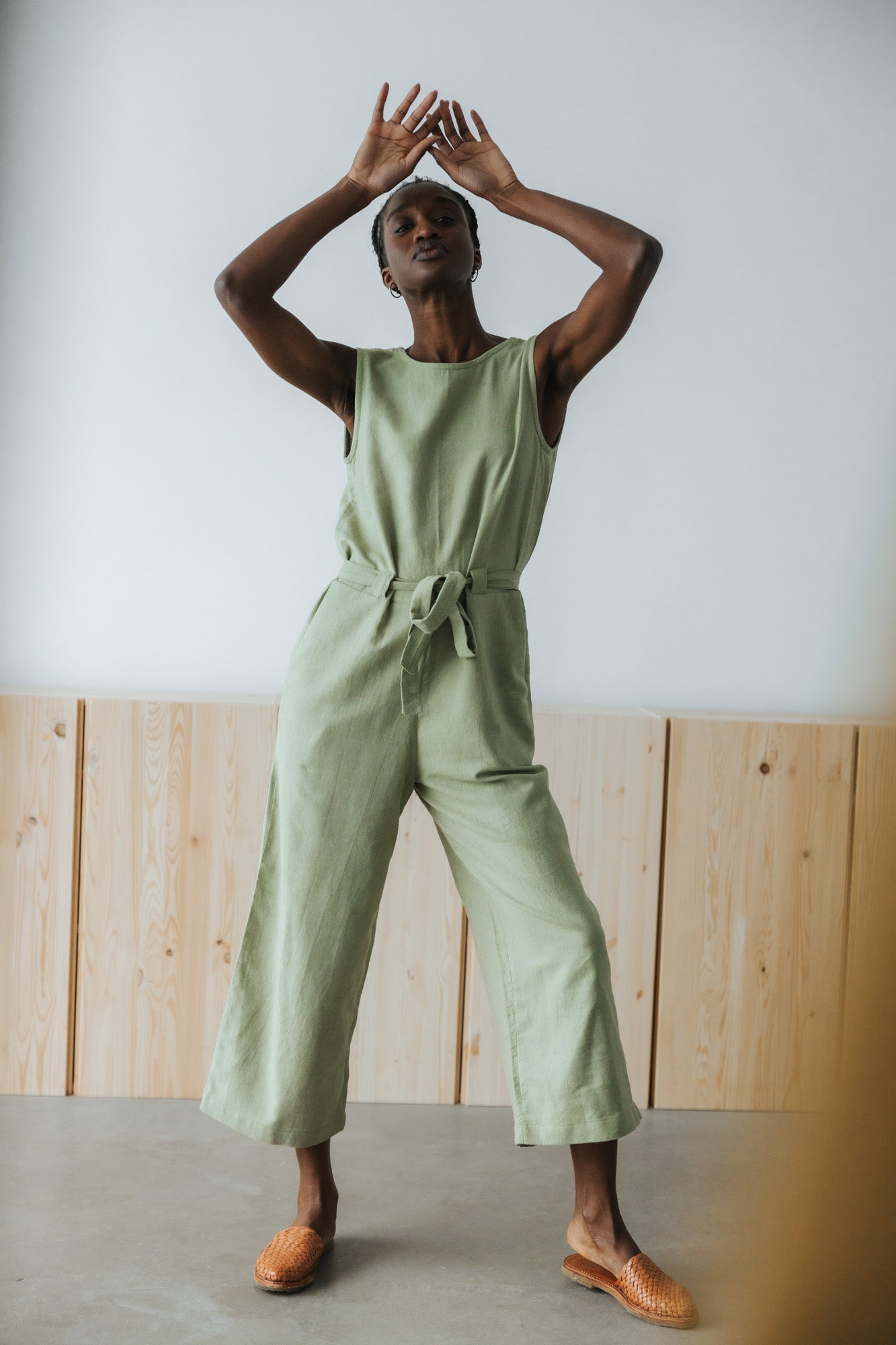 Organic Cotton Jumpsuit Jalina Lime Green