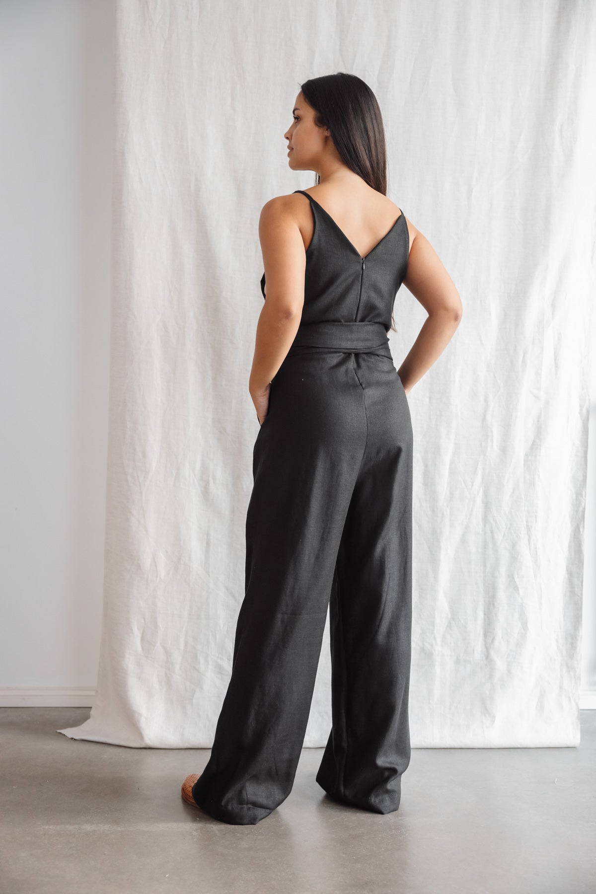 Hemp/Tencel Jumpsuit Parvani Black