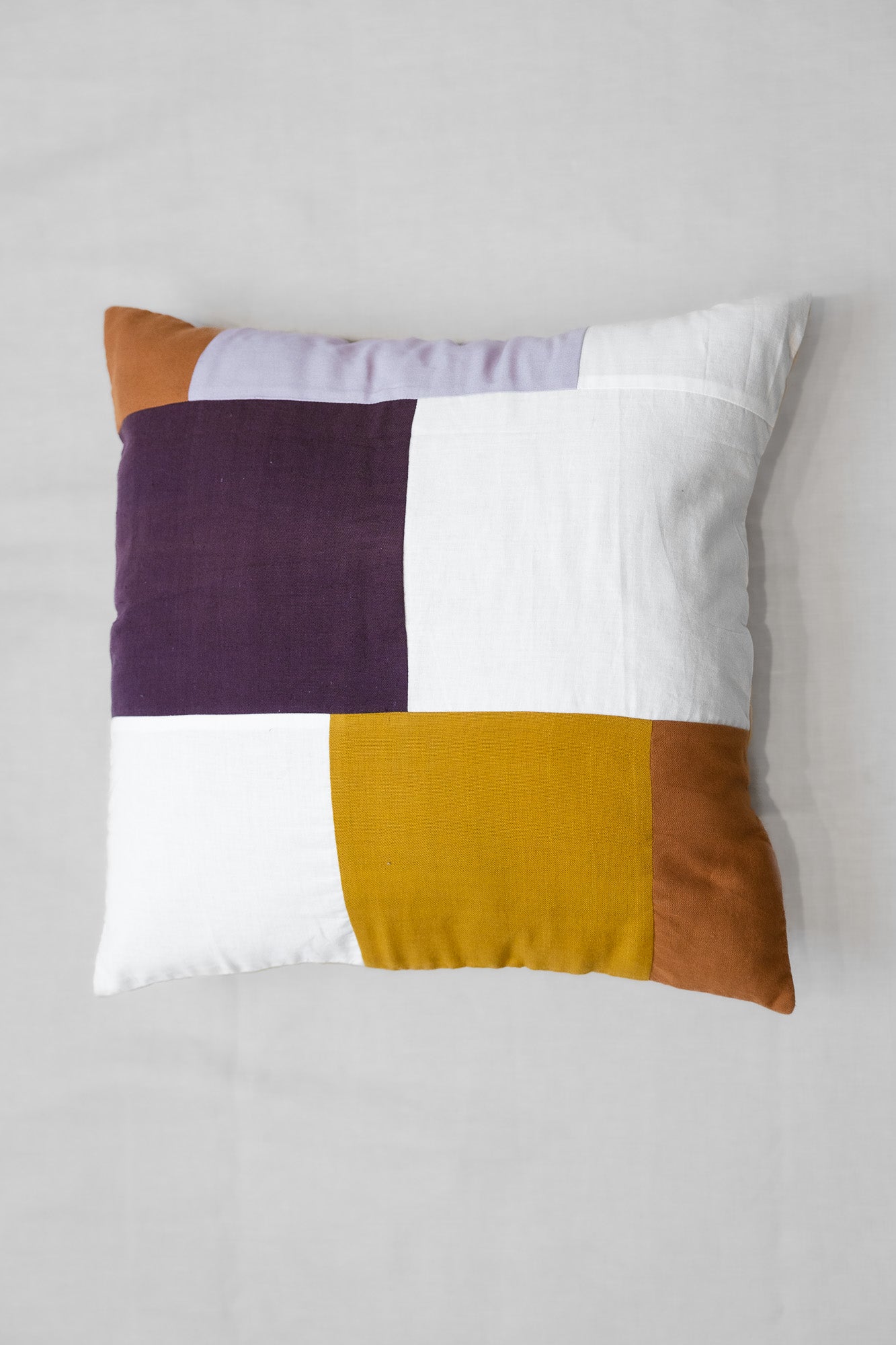 Patchwork cushion cover Taakiya mustard yellow