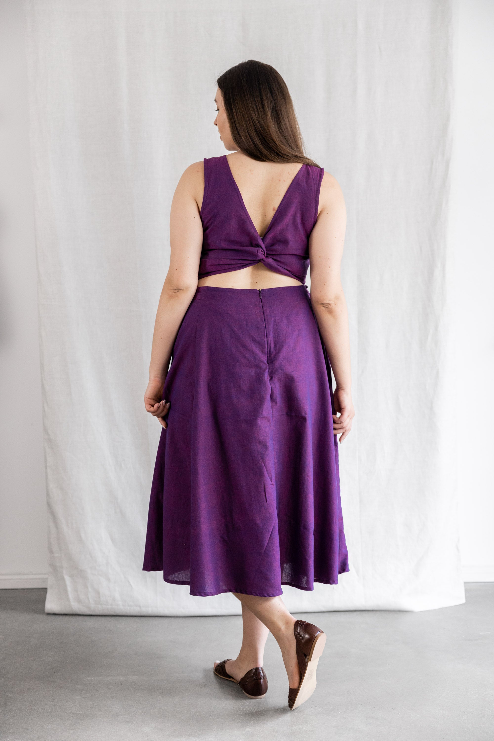 Organic Cotton Dress Karishma Blackberry