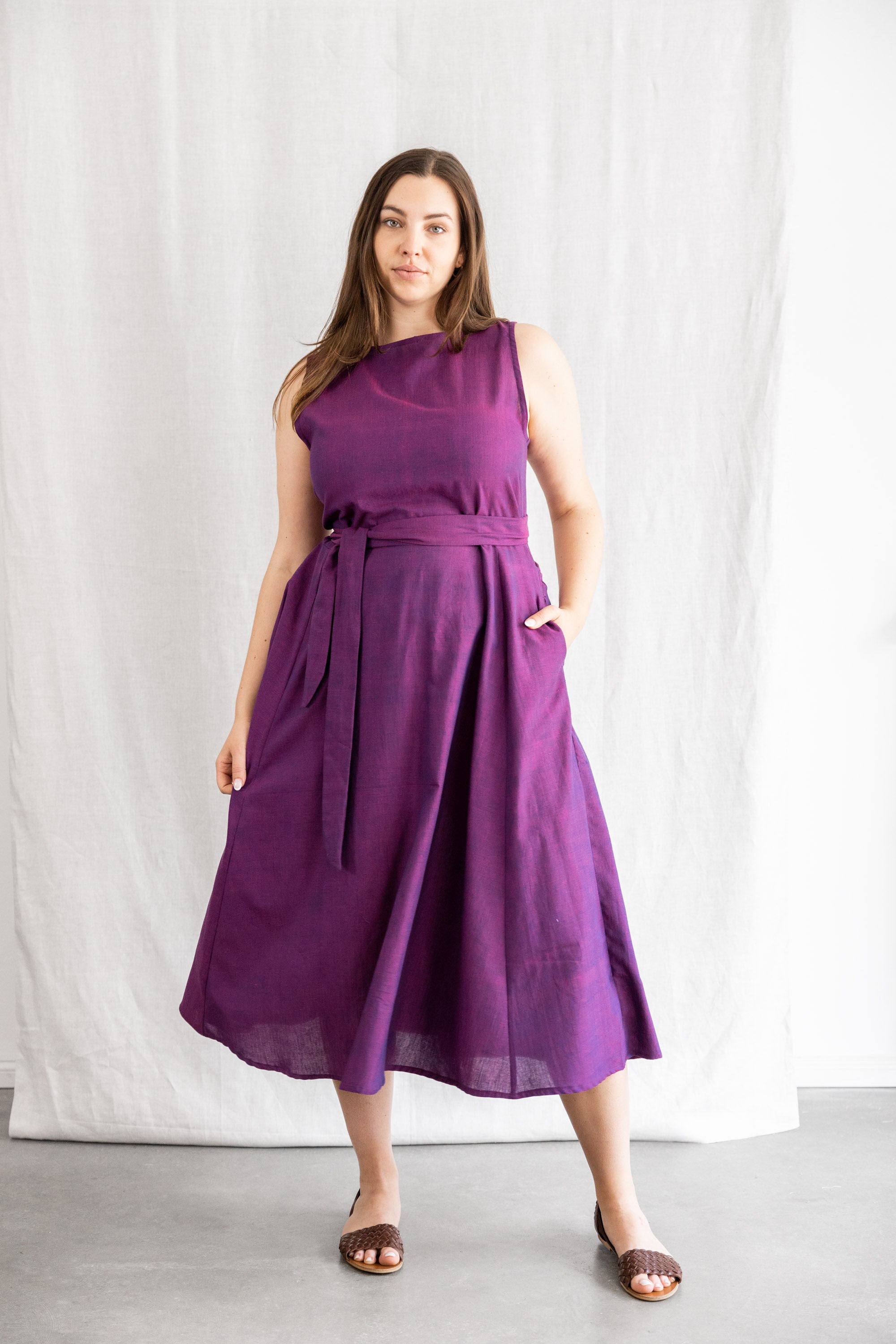 Organic Cotton Dress Karishma Blackberry