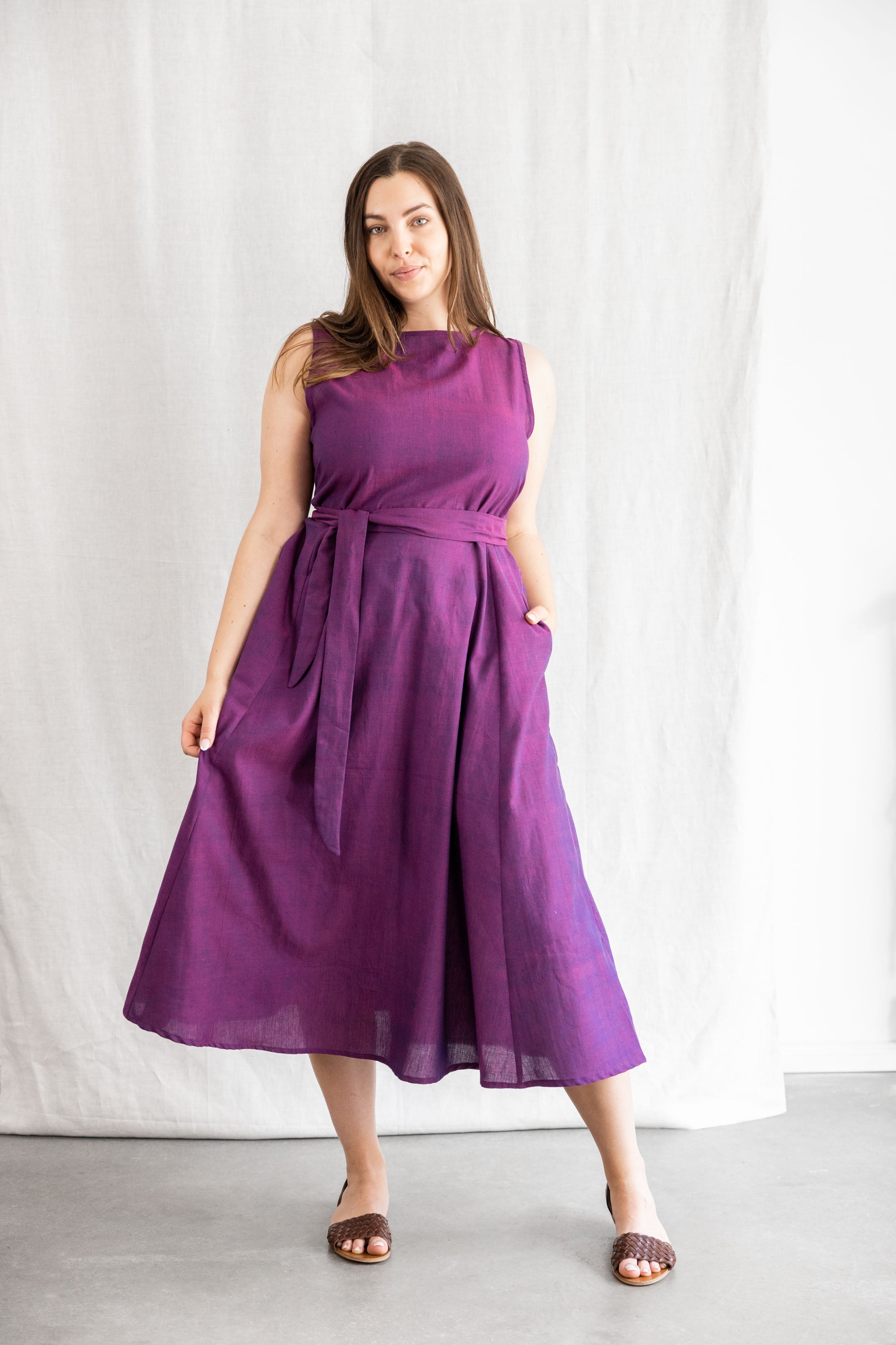 Organic Cotton Dress Karishma Blackberry