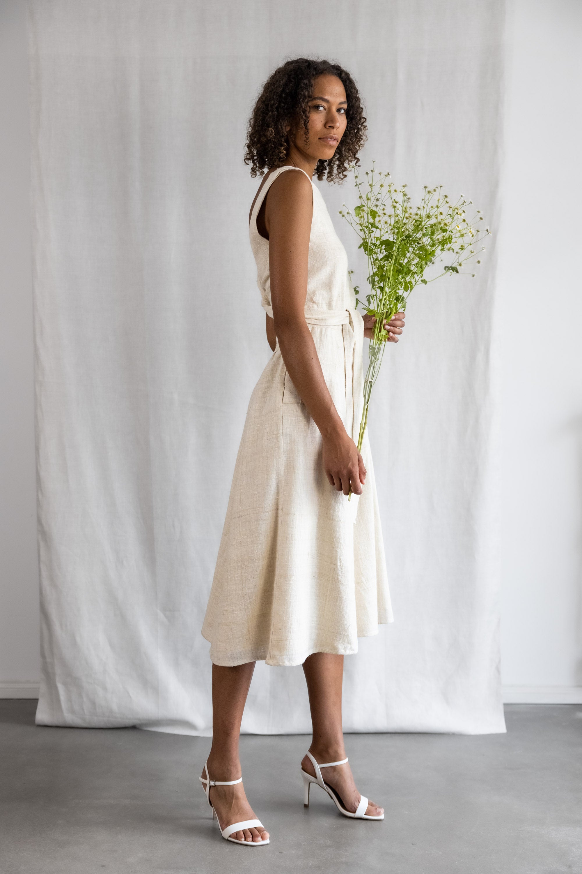 Peace Silk Dress Karishma Cream White