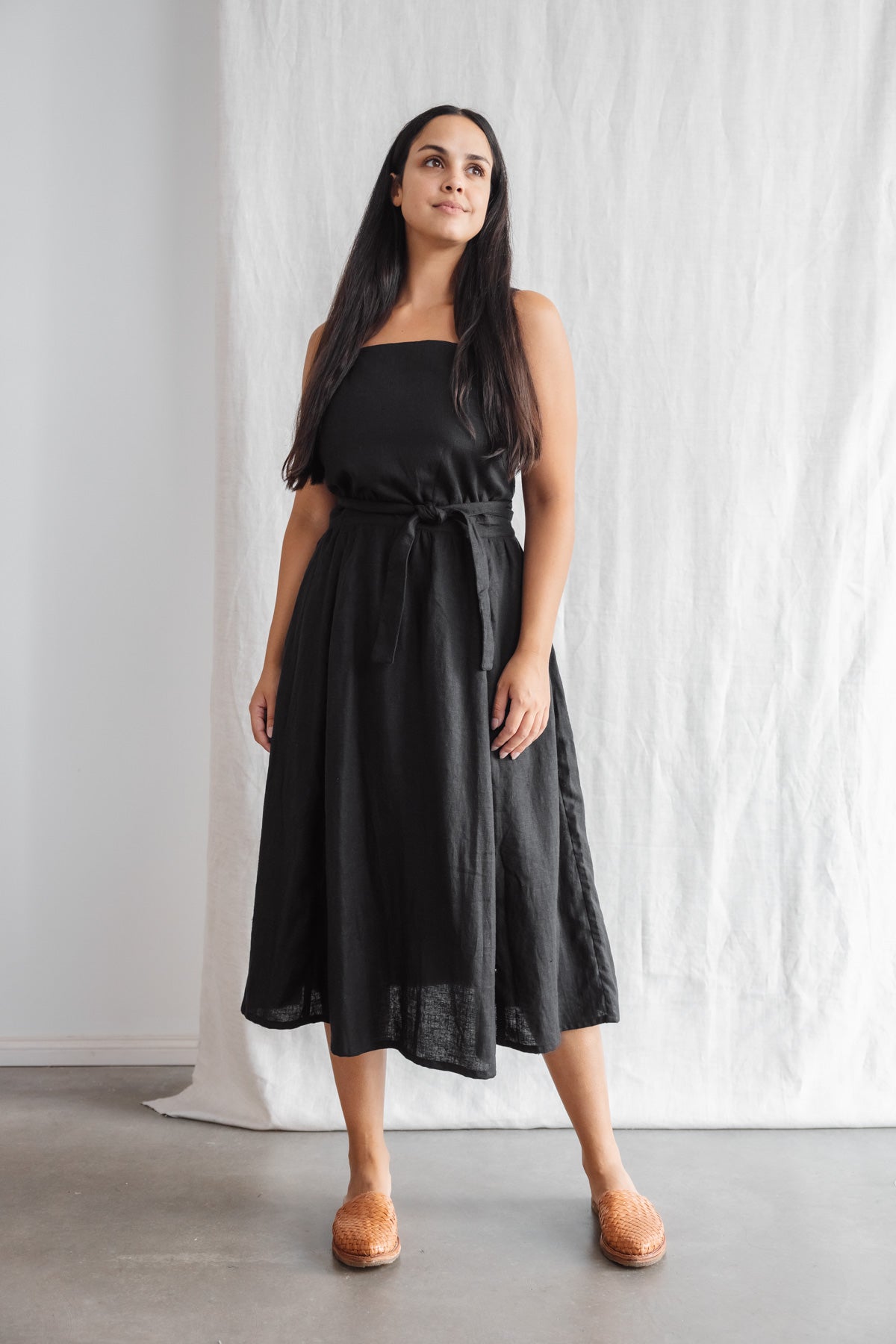 Hanf/Tencel Wickelkleid Padmini Schwarz