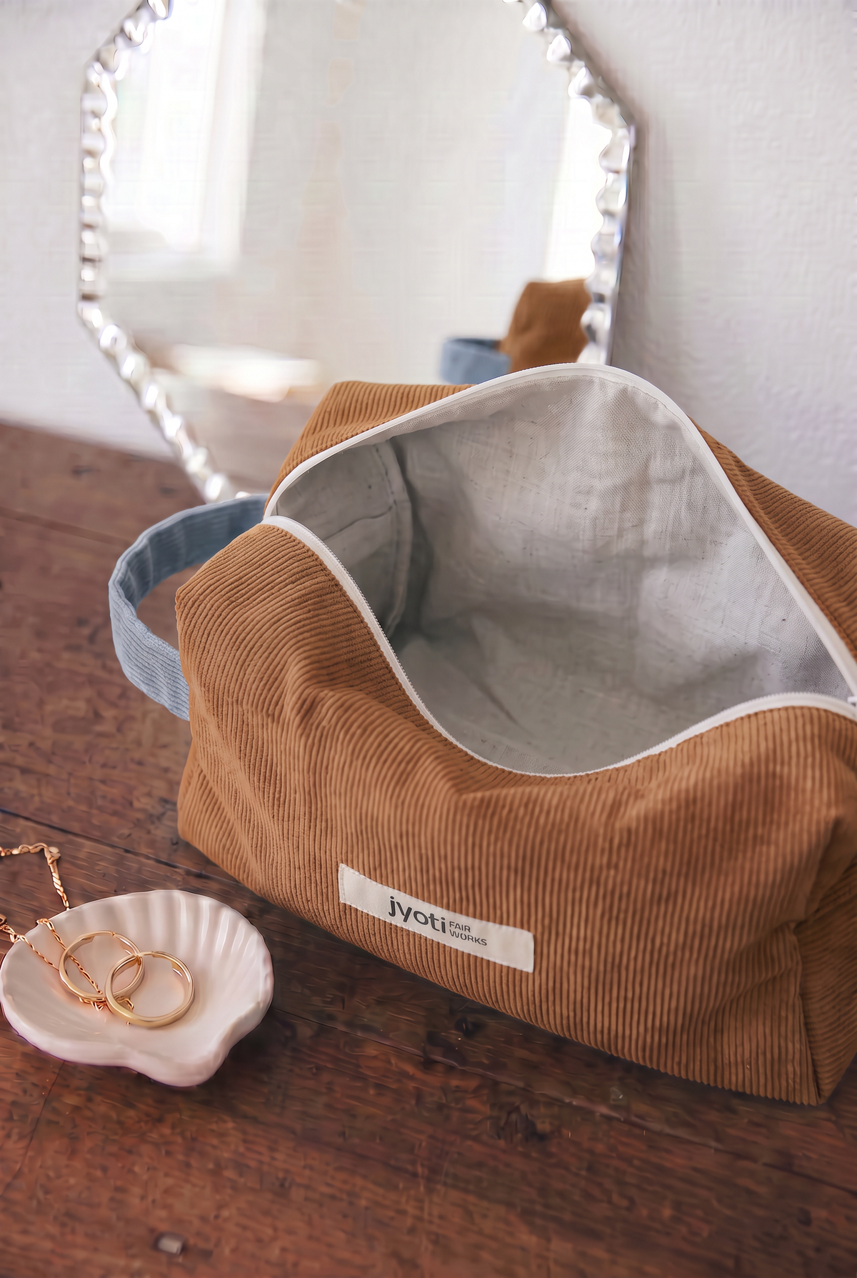 Baumwoll Kulturtasche Phavvaara Zimt