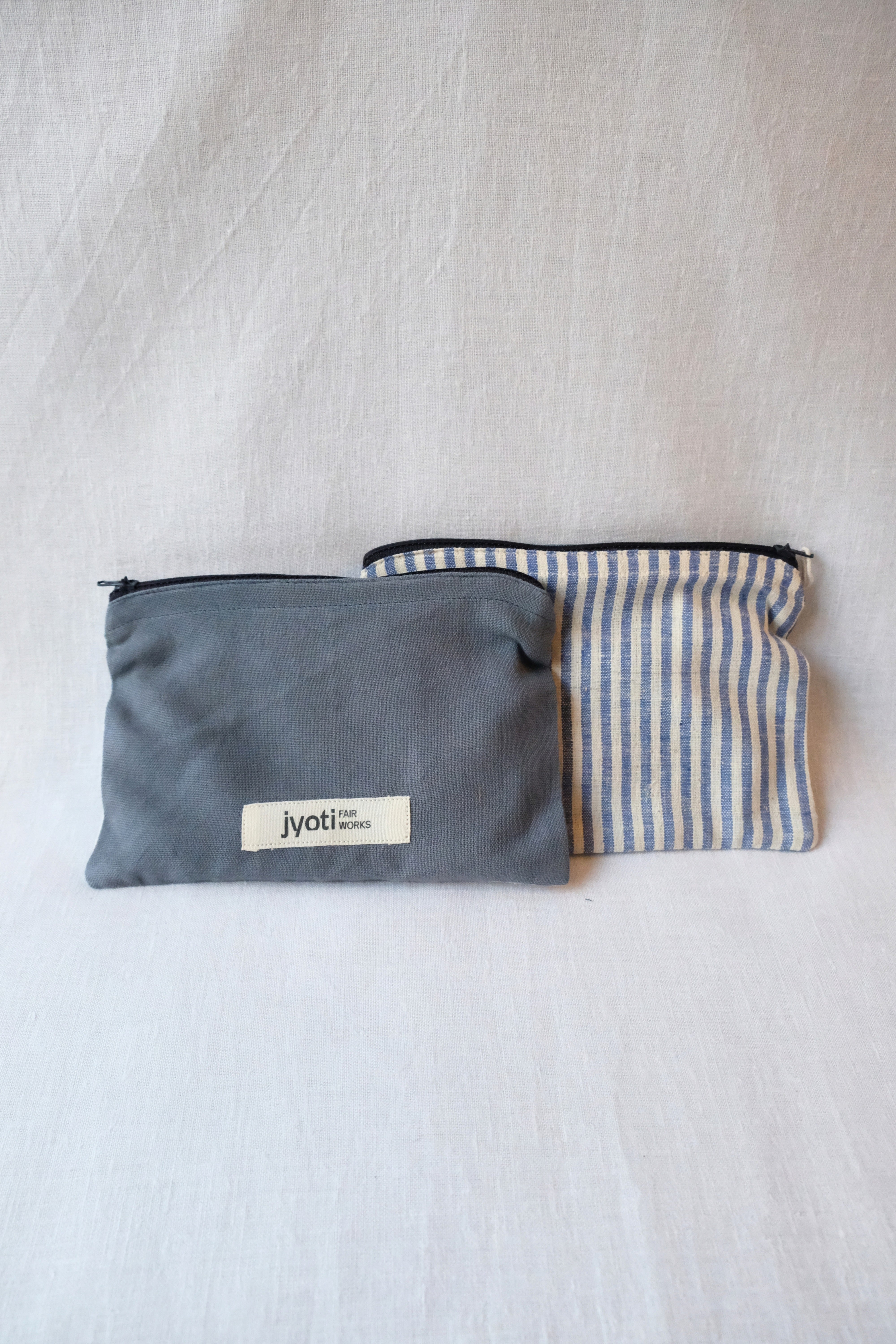 Cotton pouch Thanjavur Blue/Striped