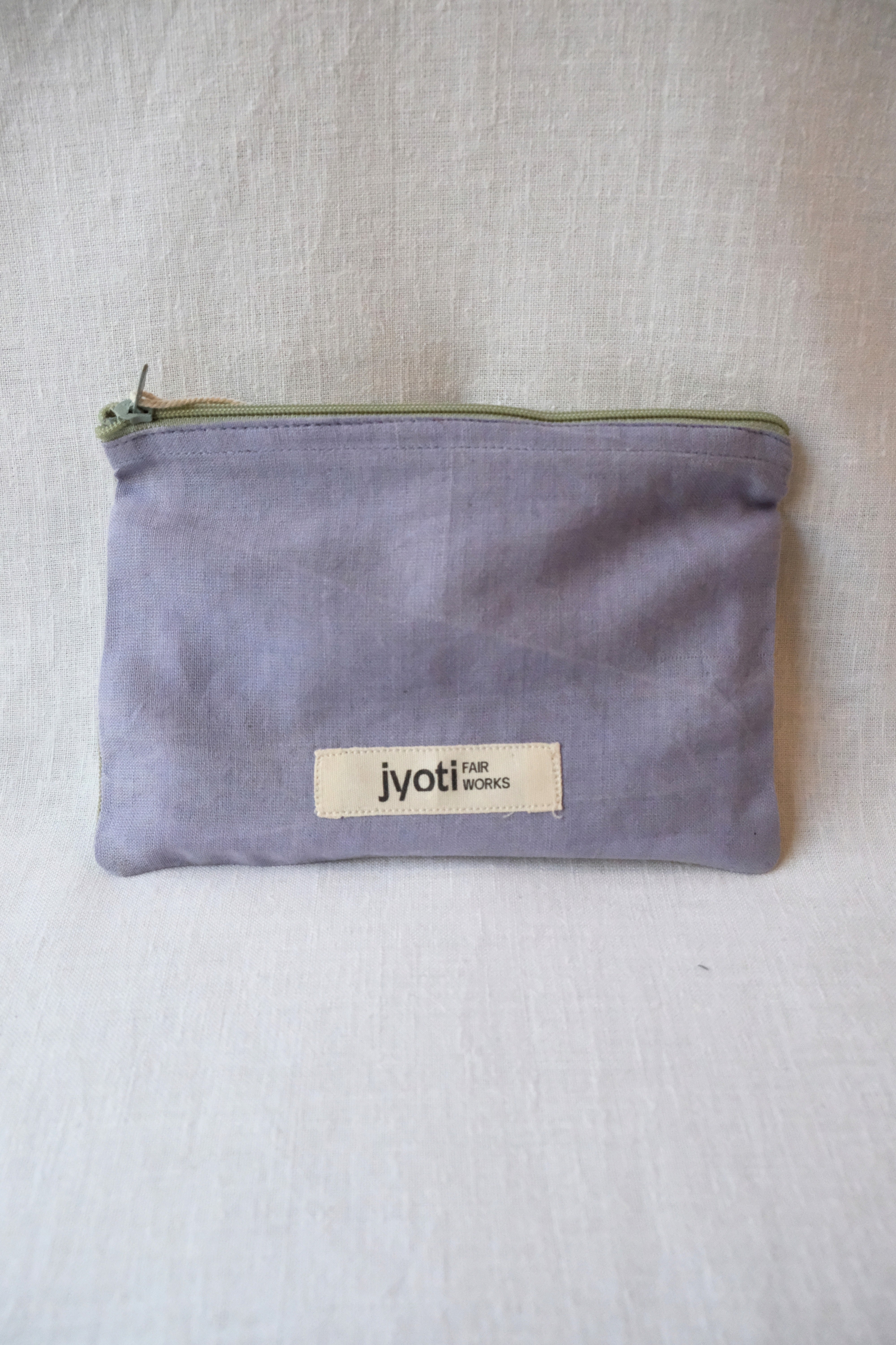 Cotton pouch Thanjavur Lilac/Lime Green