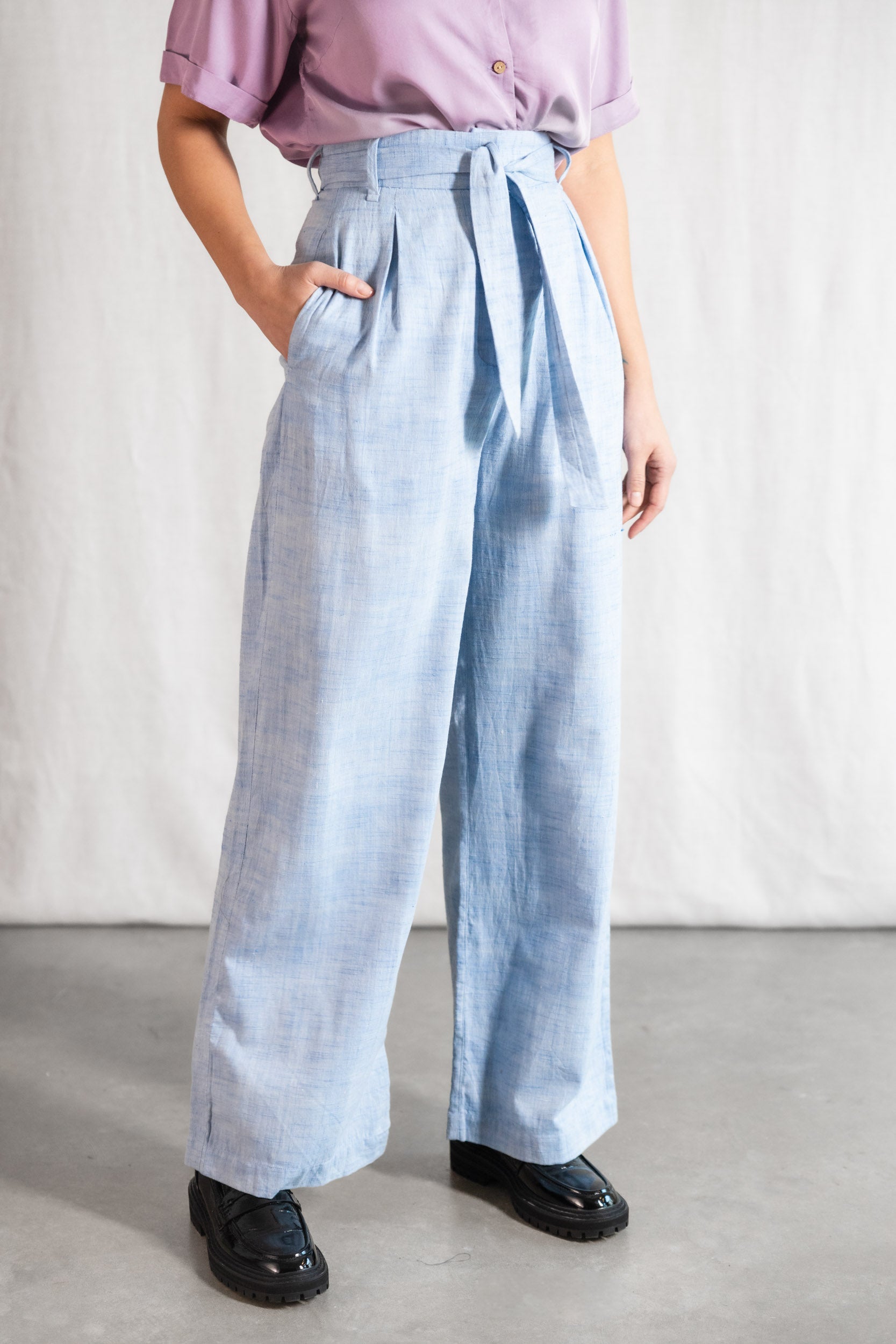 Cotton Highwaist Pants Hamina Light Blue