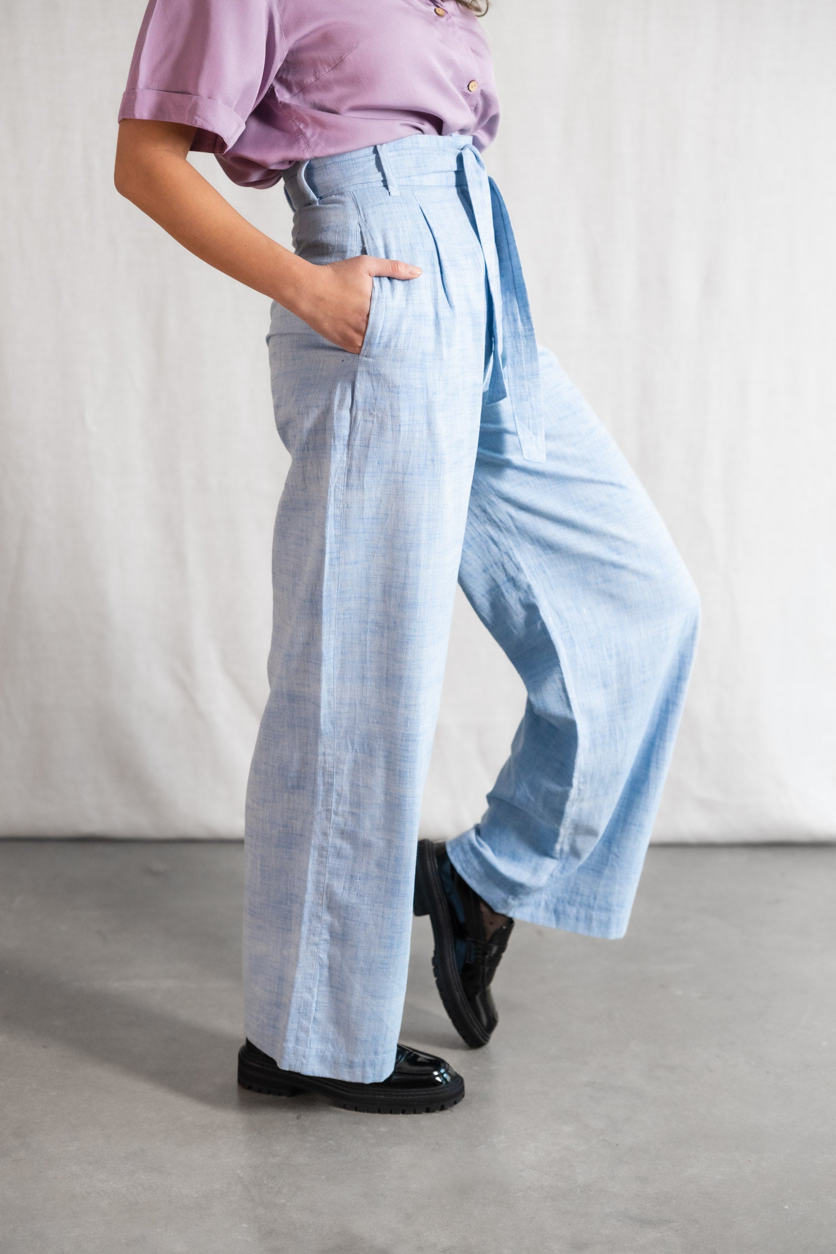 Cotton Highwaist Pants Hamina Light Blue