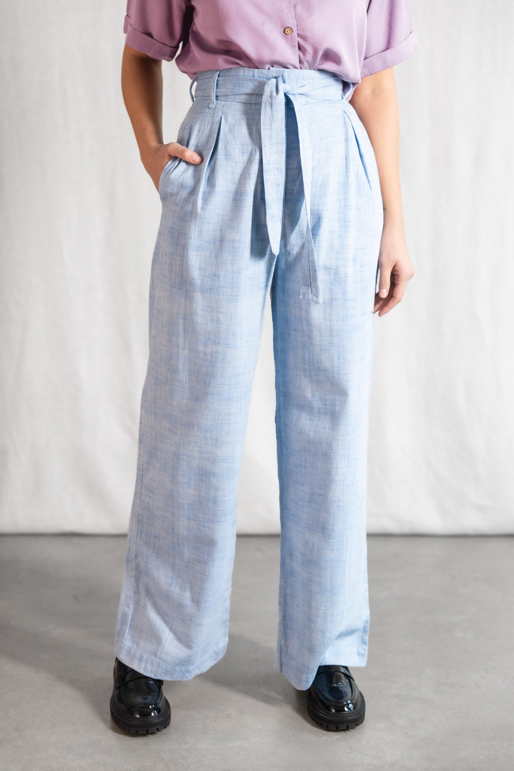 Cotton Highwaist Pants Hamina Light Blue