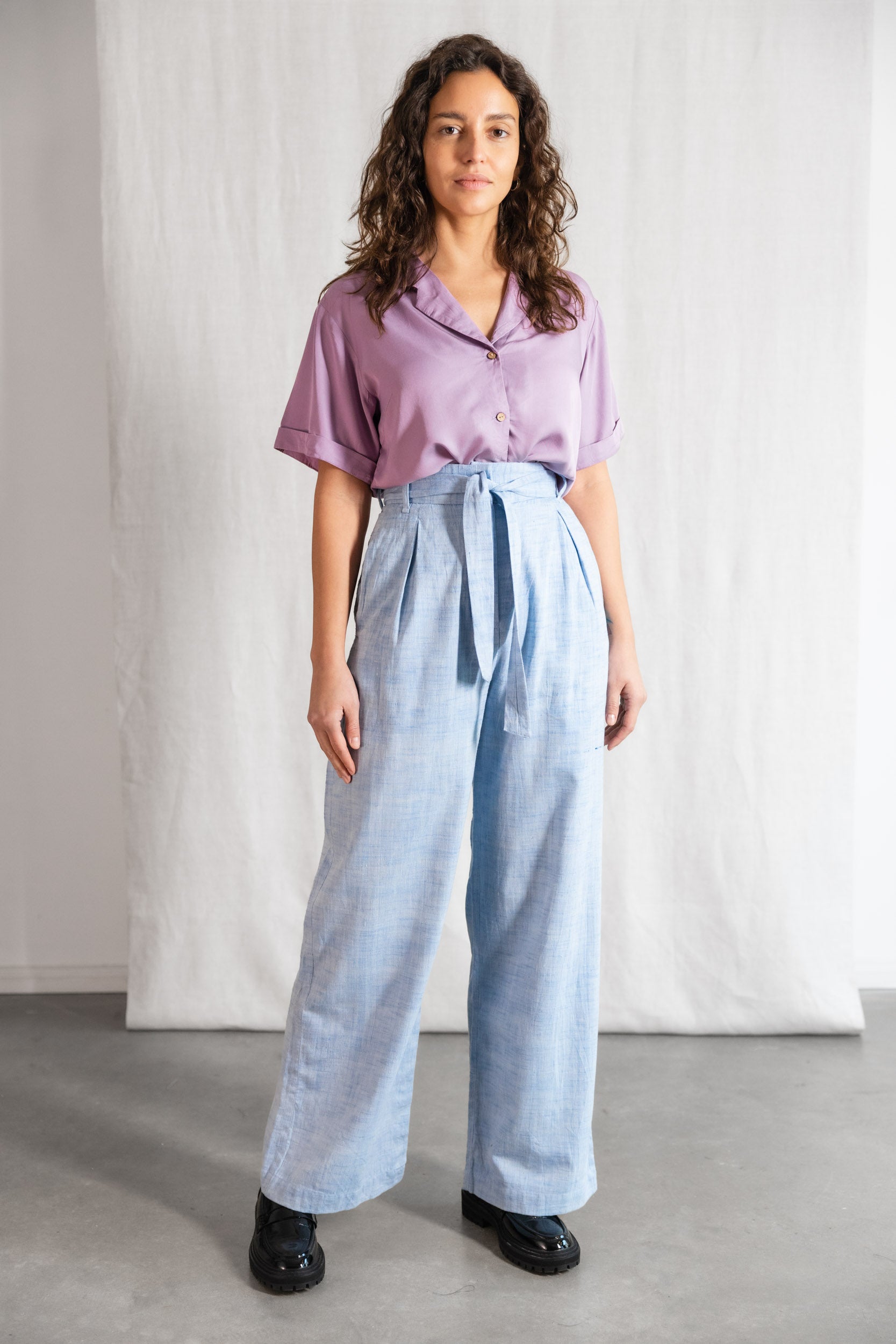 Cotton Highwaist Pants Hamina Light Blue