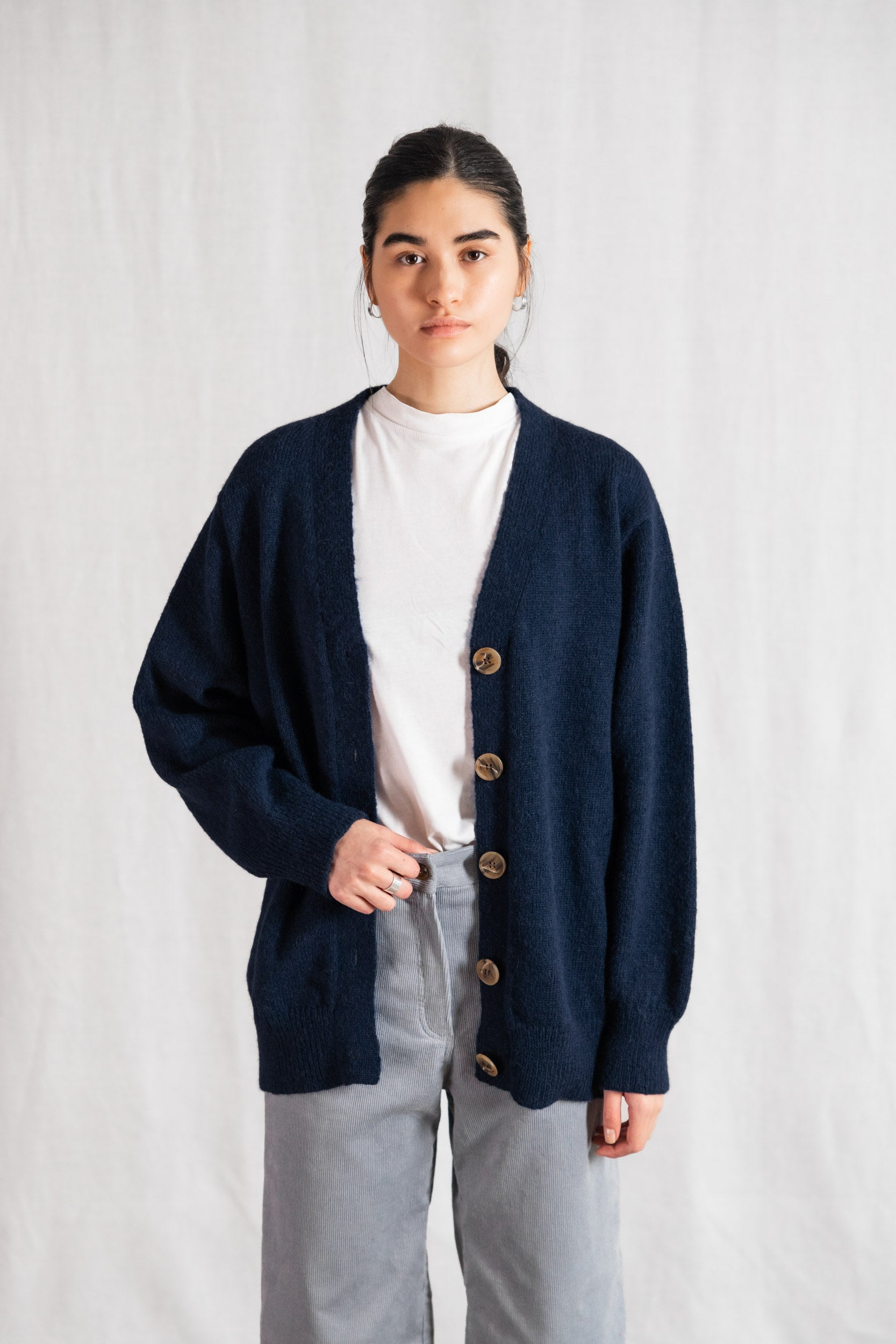 Baby-Alpaka Strickcardigan Iquitos Blau
