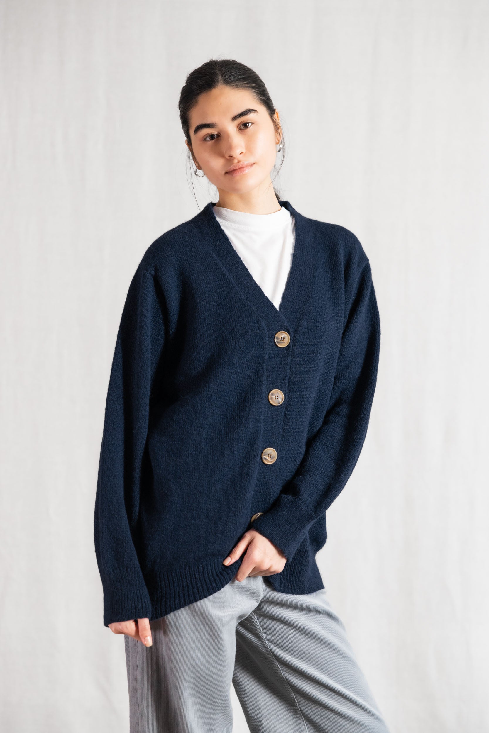 Baby-Alpaka Strickcardigan Iquitos Blau