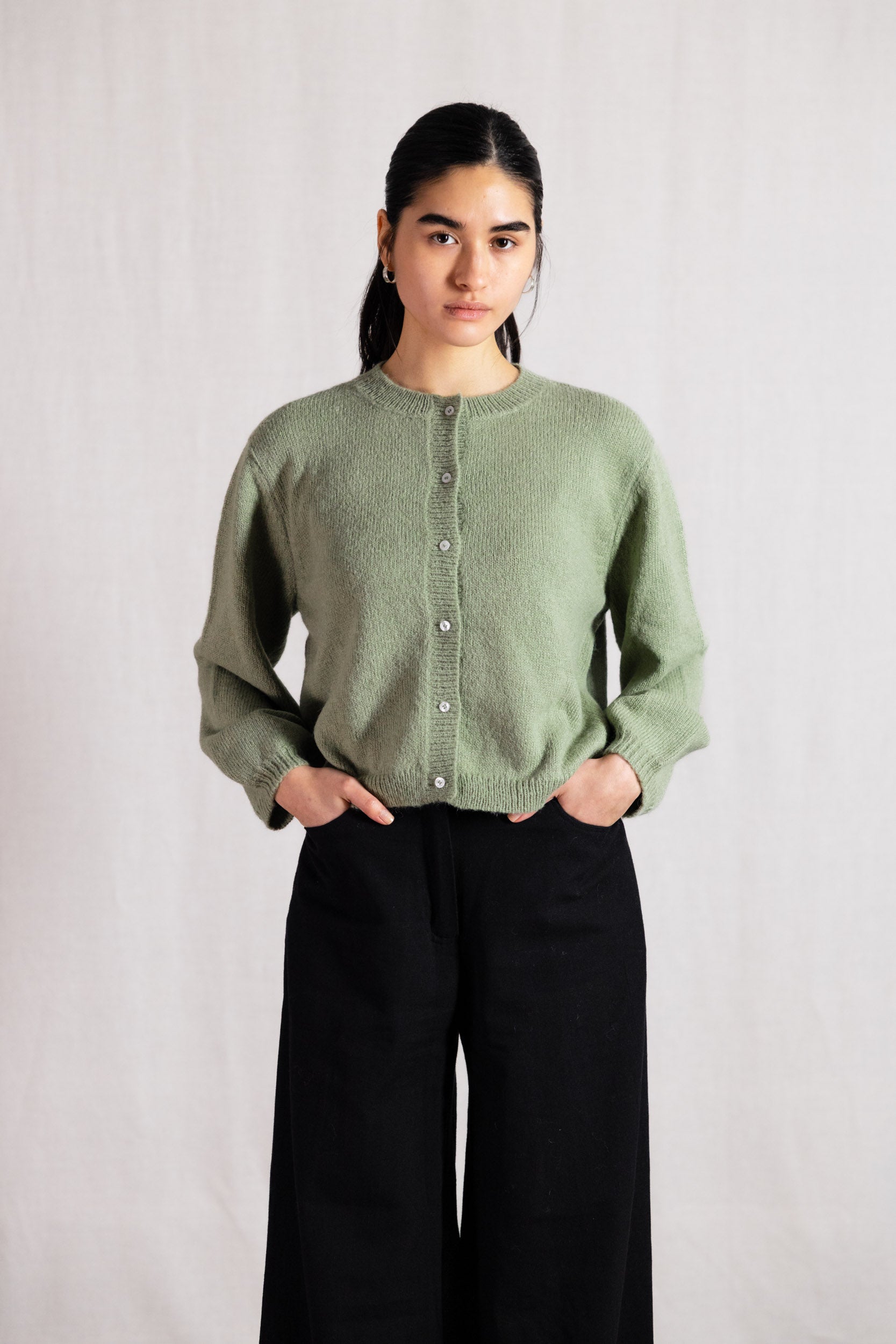 Baby-Alpaka Strickcardigan Sullana Mint