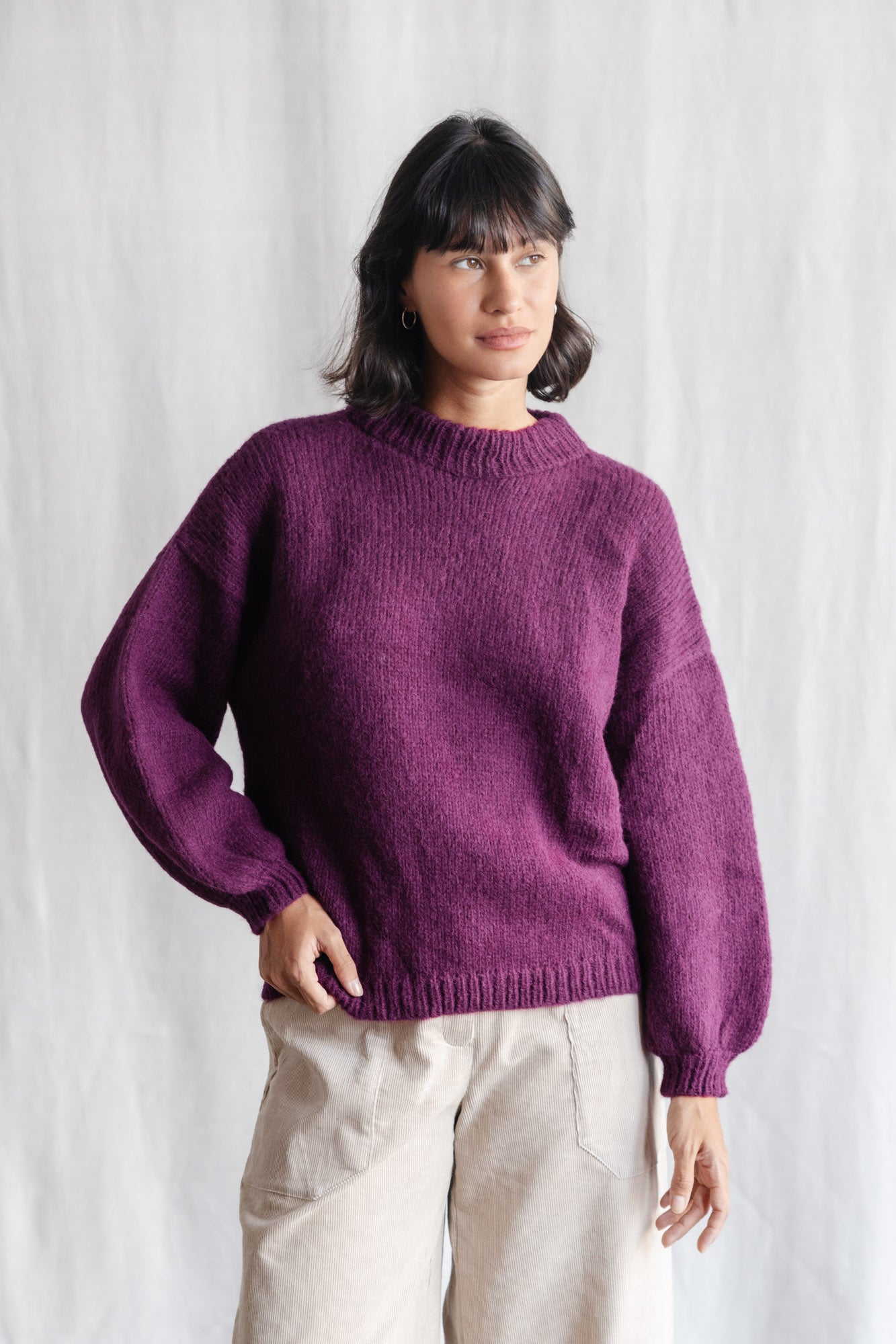 Baby-Alpaka Strickpullover Lima Berry