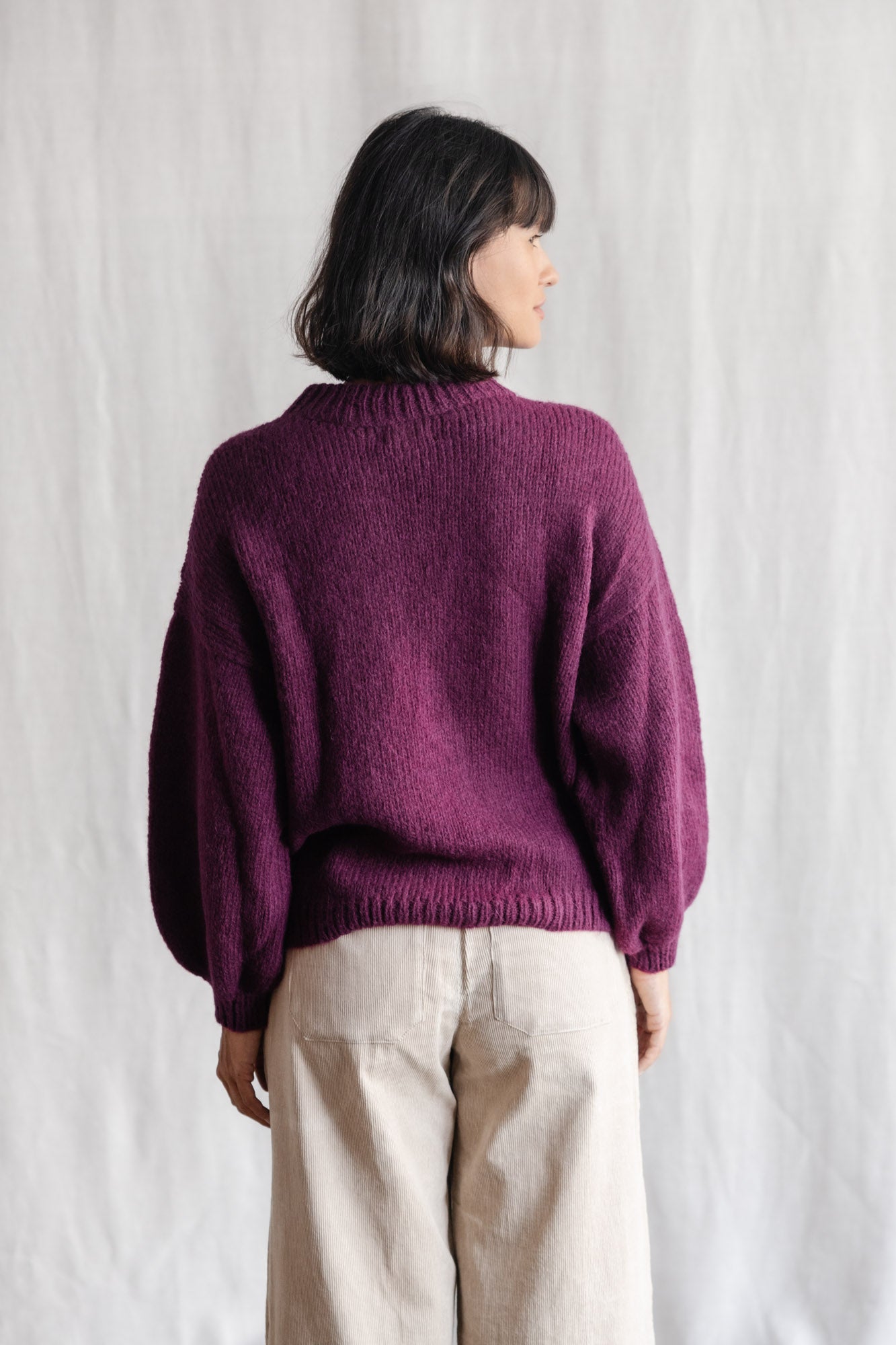 Baby Alpaca Knitted Sweater Lima Berry