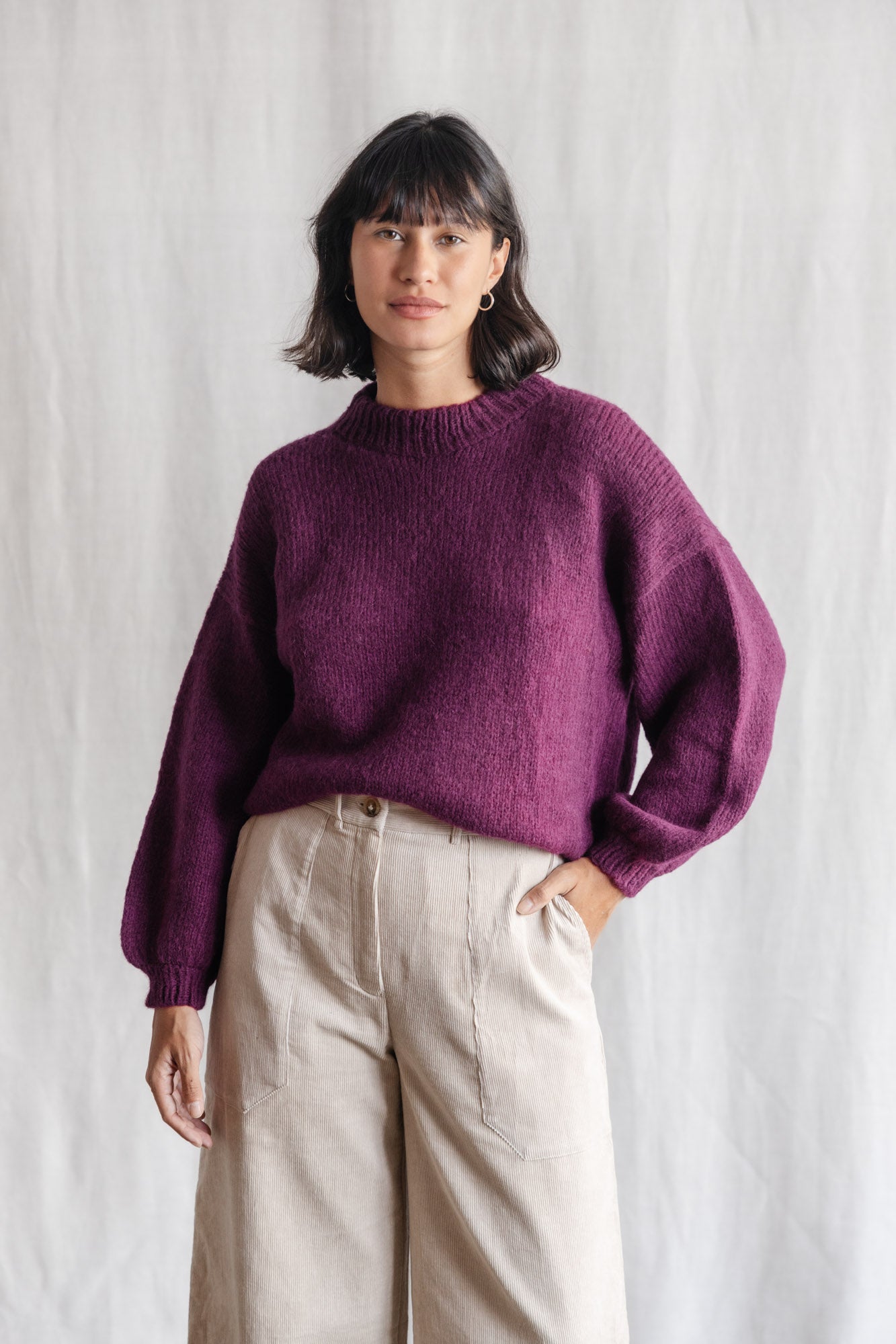 Baby Alpaca Knitted Sweater Lima Berry