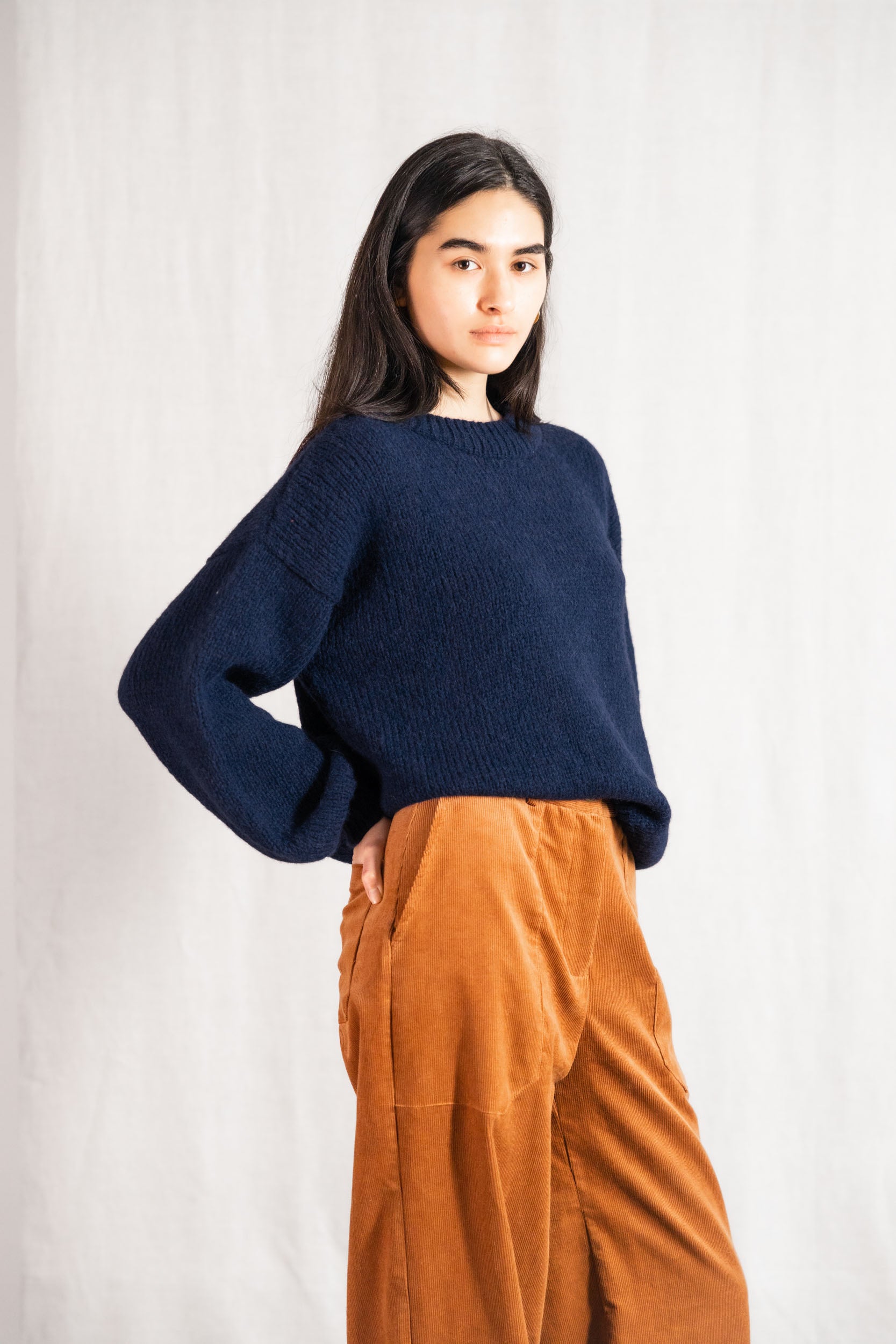 Baby-Alpaka Strickpullover Lupuna Navy