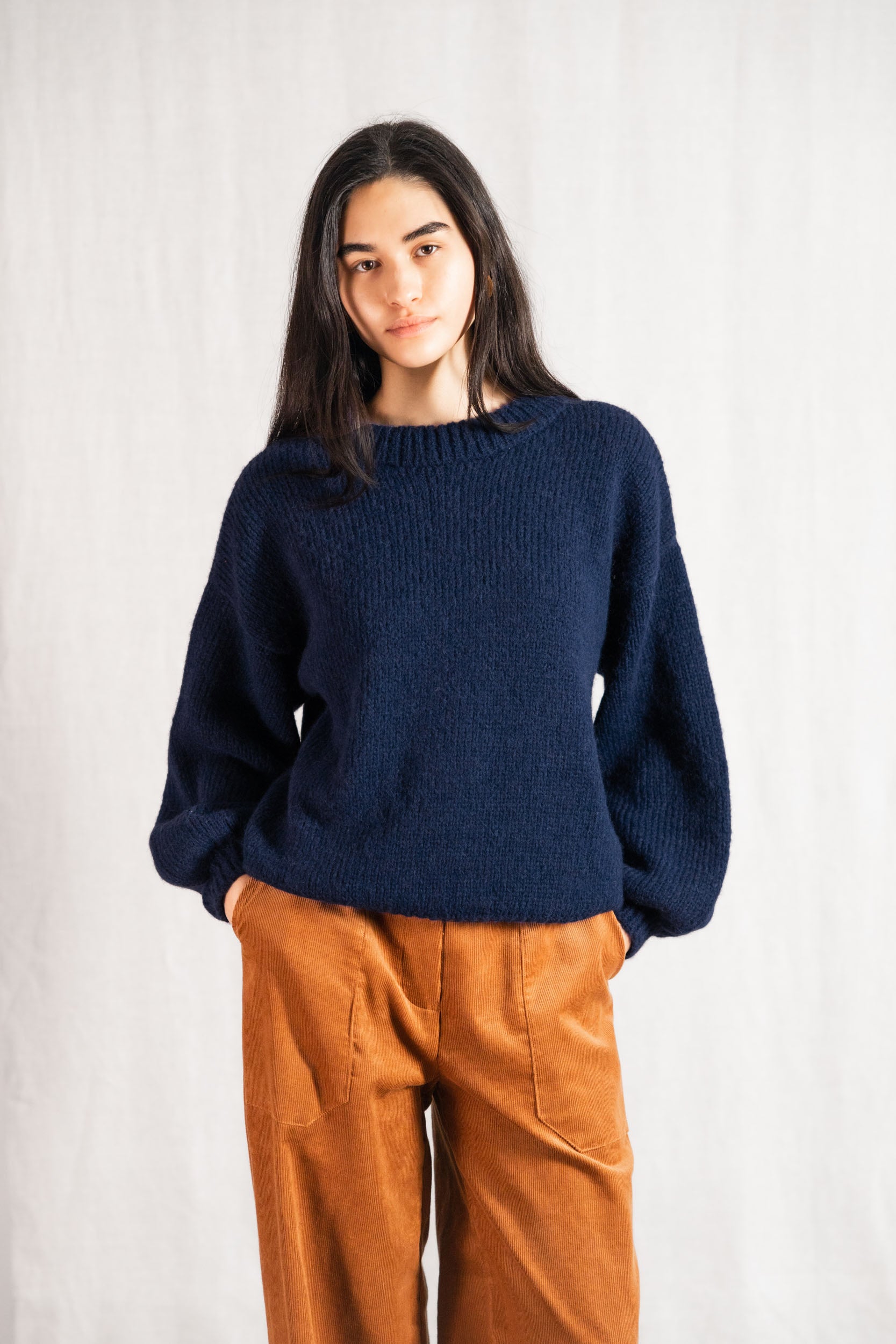 Baby-Alpaka Strickpullover Lupuna Navy