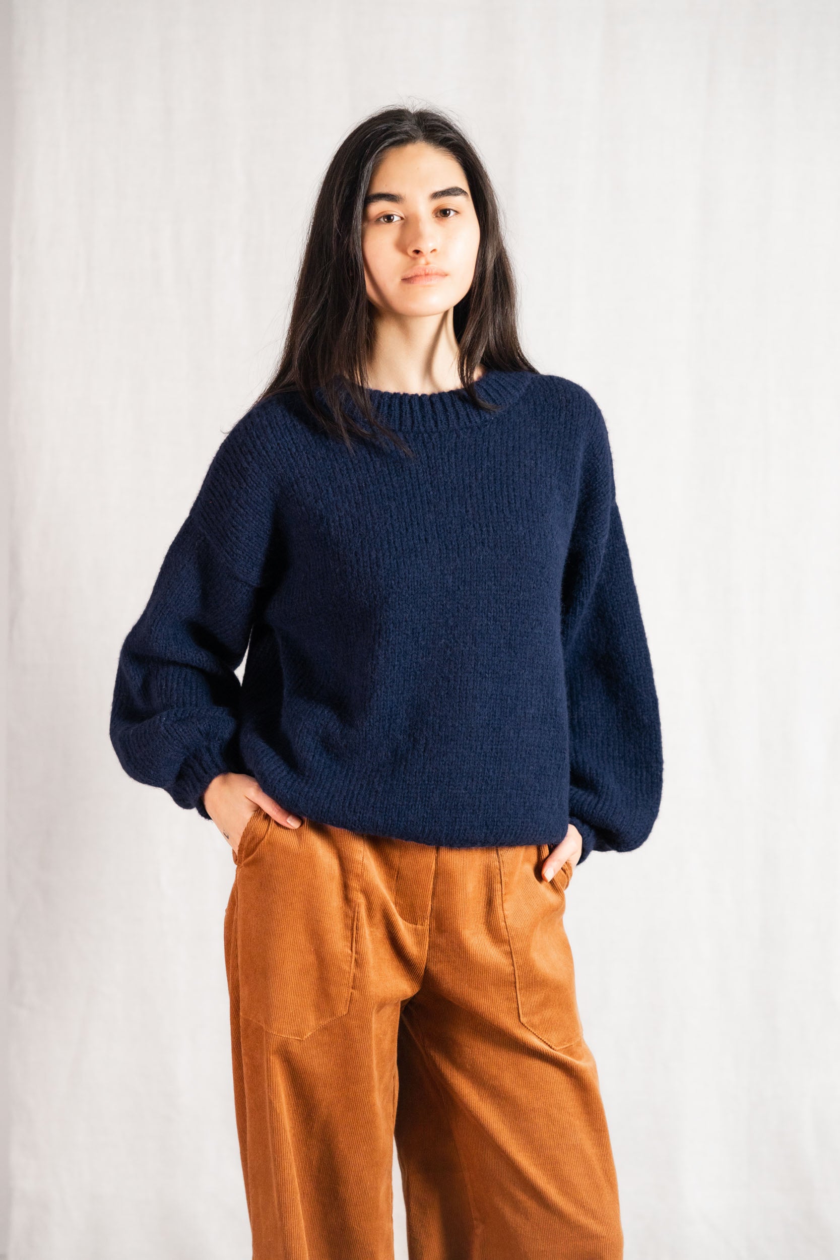 Baby-Alpaka Strickpullover Lupuna Navy