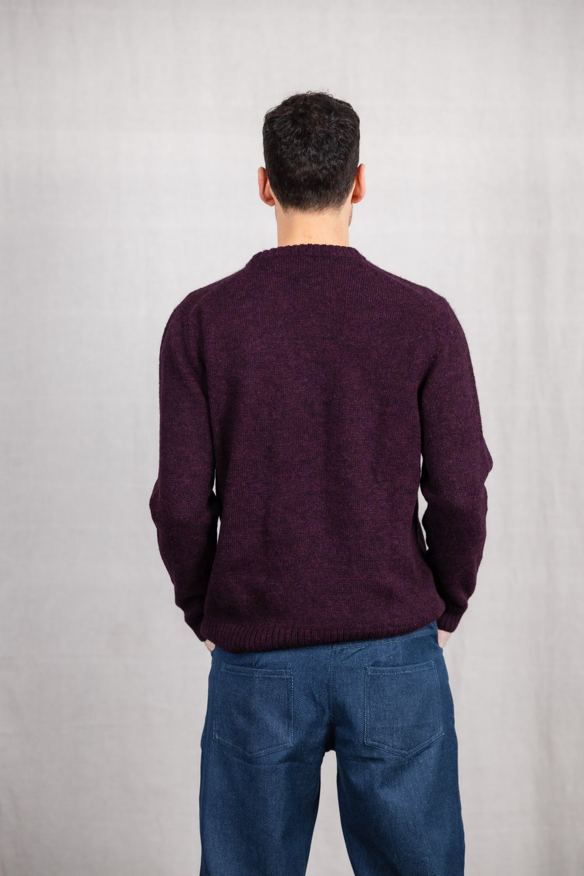 Baby-Alpaka Strickpullover Saposoa Brombeer