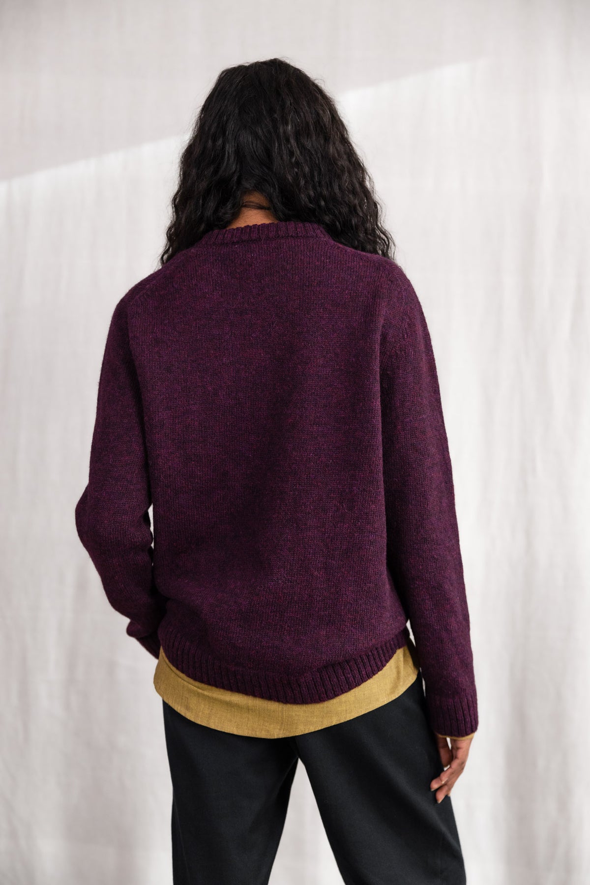 Baby-Alpaka Strickpullover Saposoa Brombeer