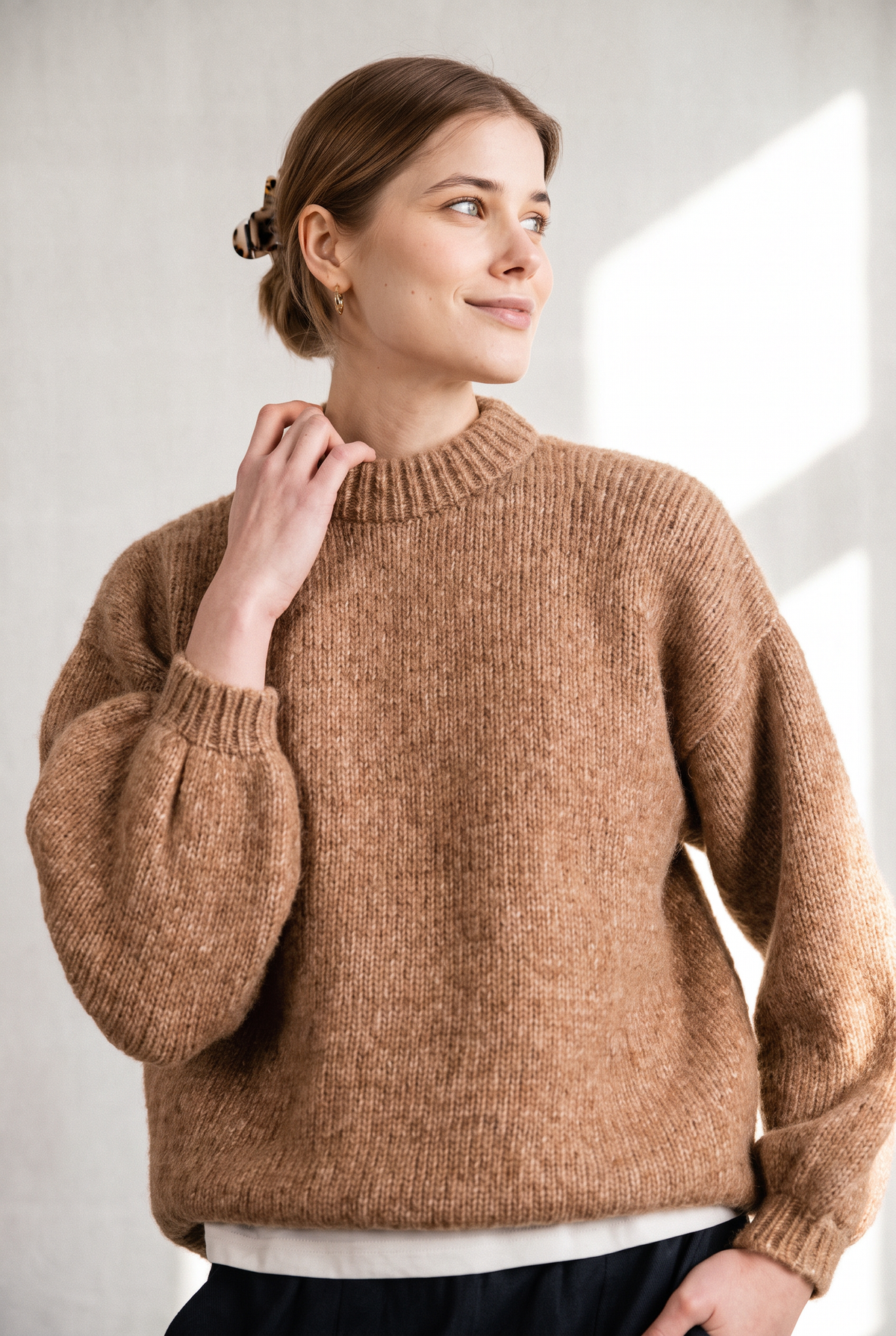 Baby-Alpaka Strickpullover Lupuna Camel