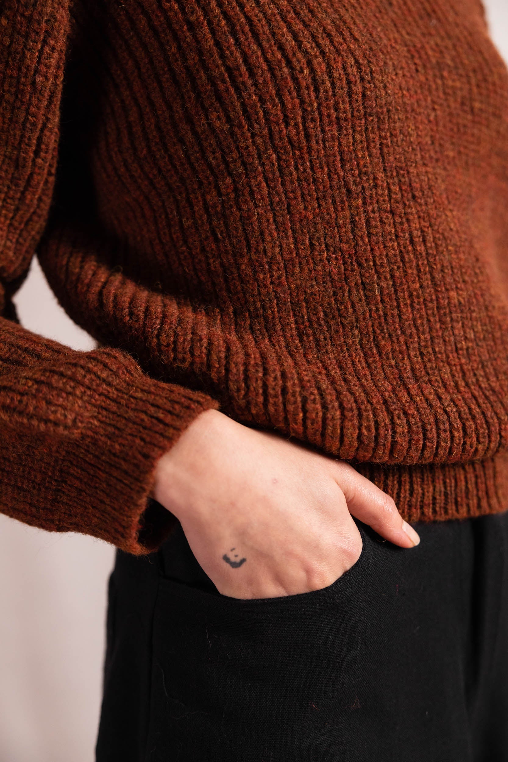 Baby-Alpaka Turtleneck Strickpullover Sabeti Kastanie