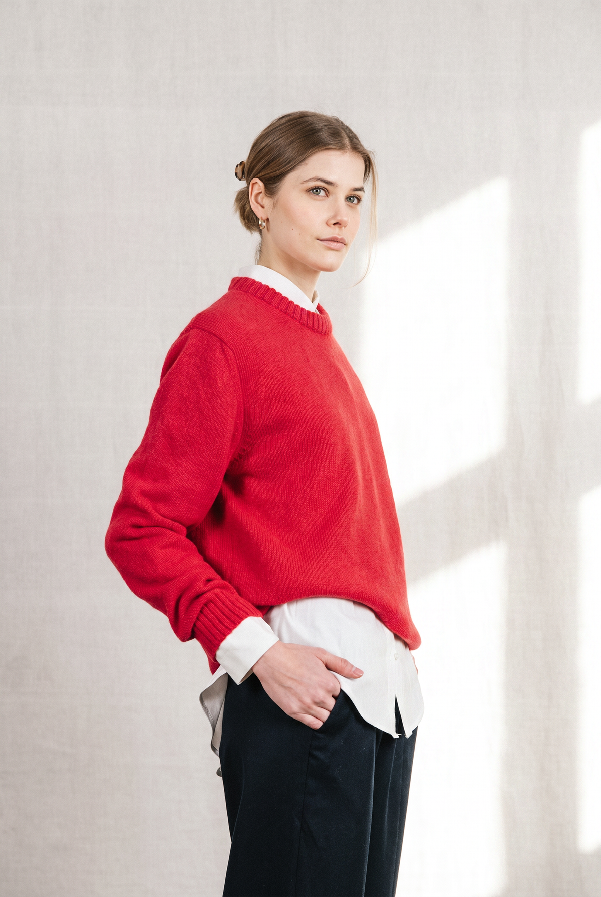 Baby-Alpaka Strickpullover Saposoa Koralle