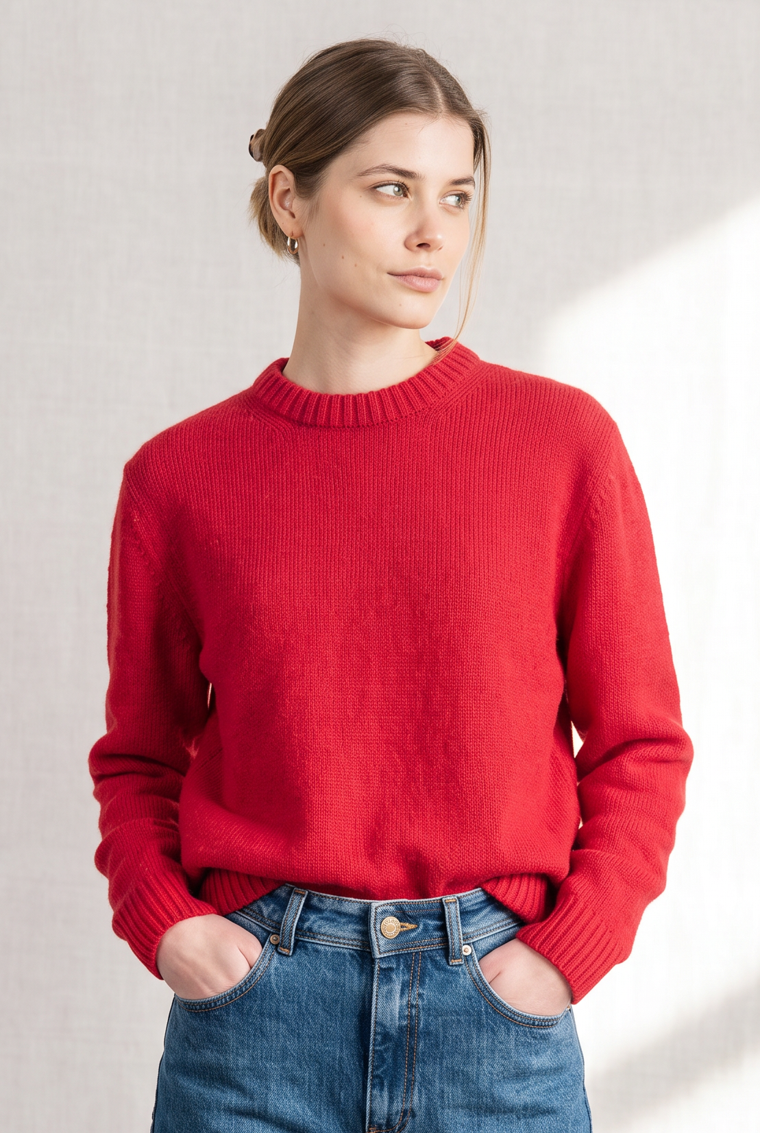 Baby-Alpaka Strickpullover Saposoa Koralle