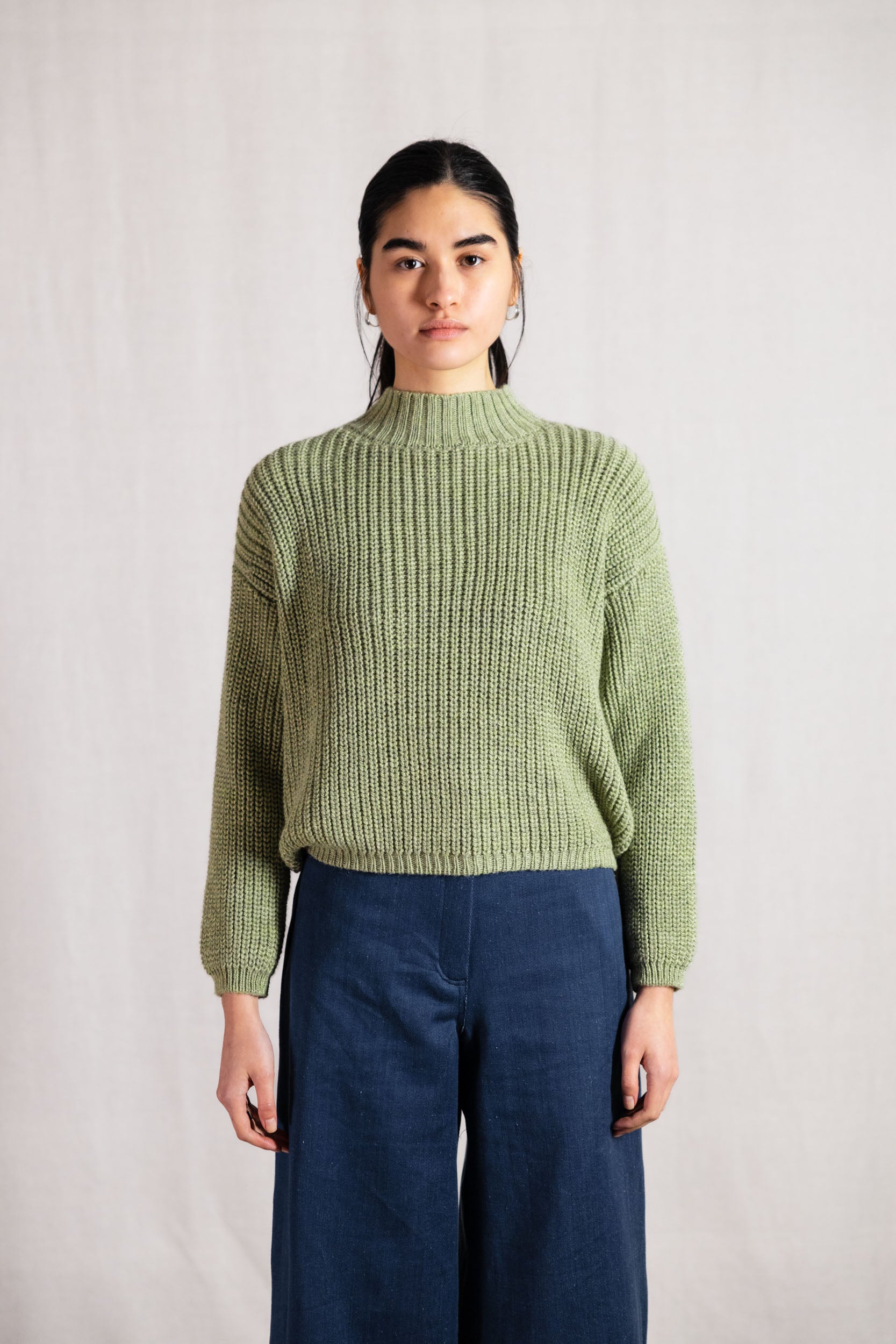 Baby-Alpaka Turtleneck Strickpullover Tacna Lindgrün