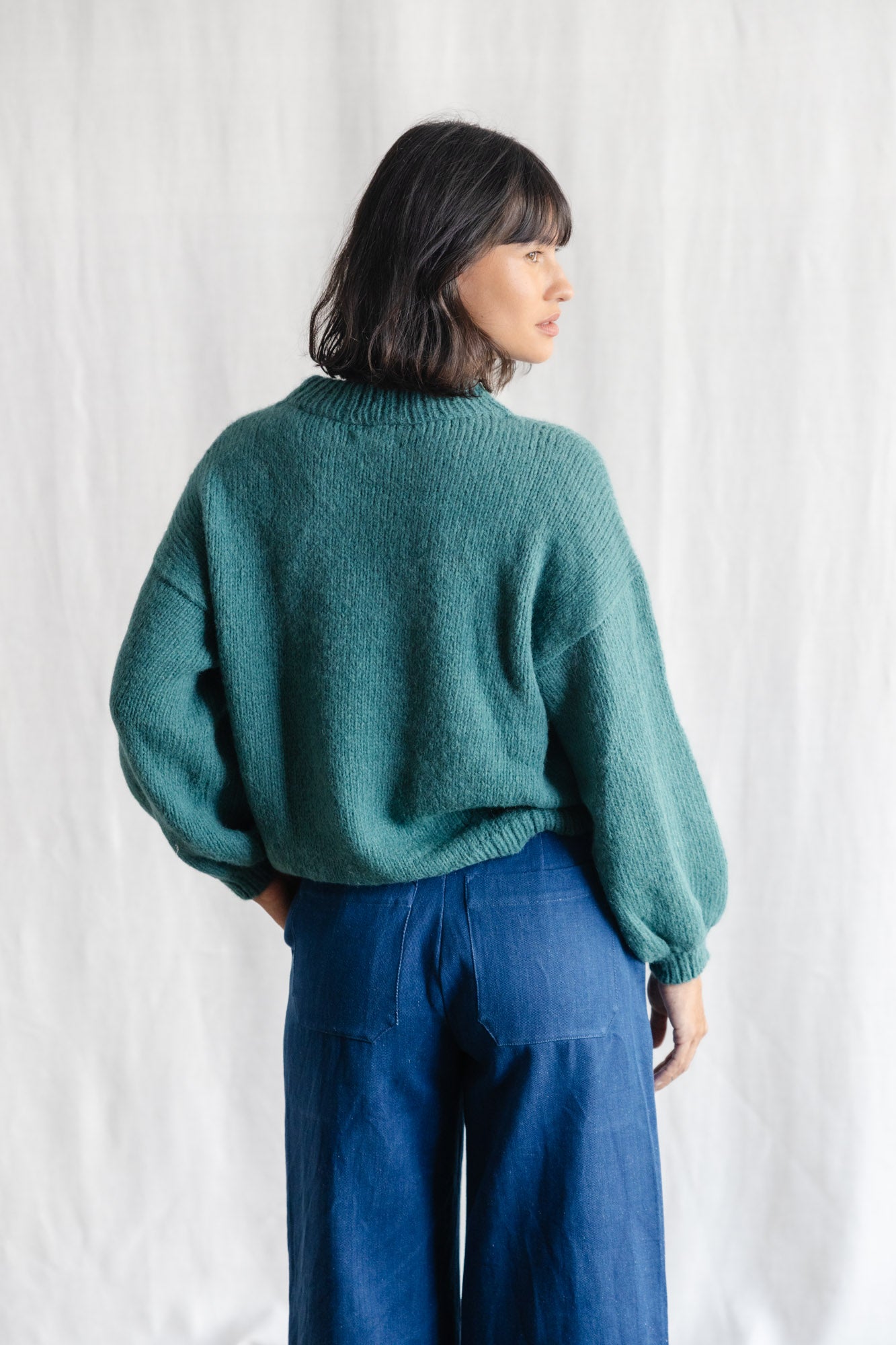 Baby Alpaca Knitted Sweater Lima Ocean