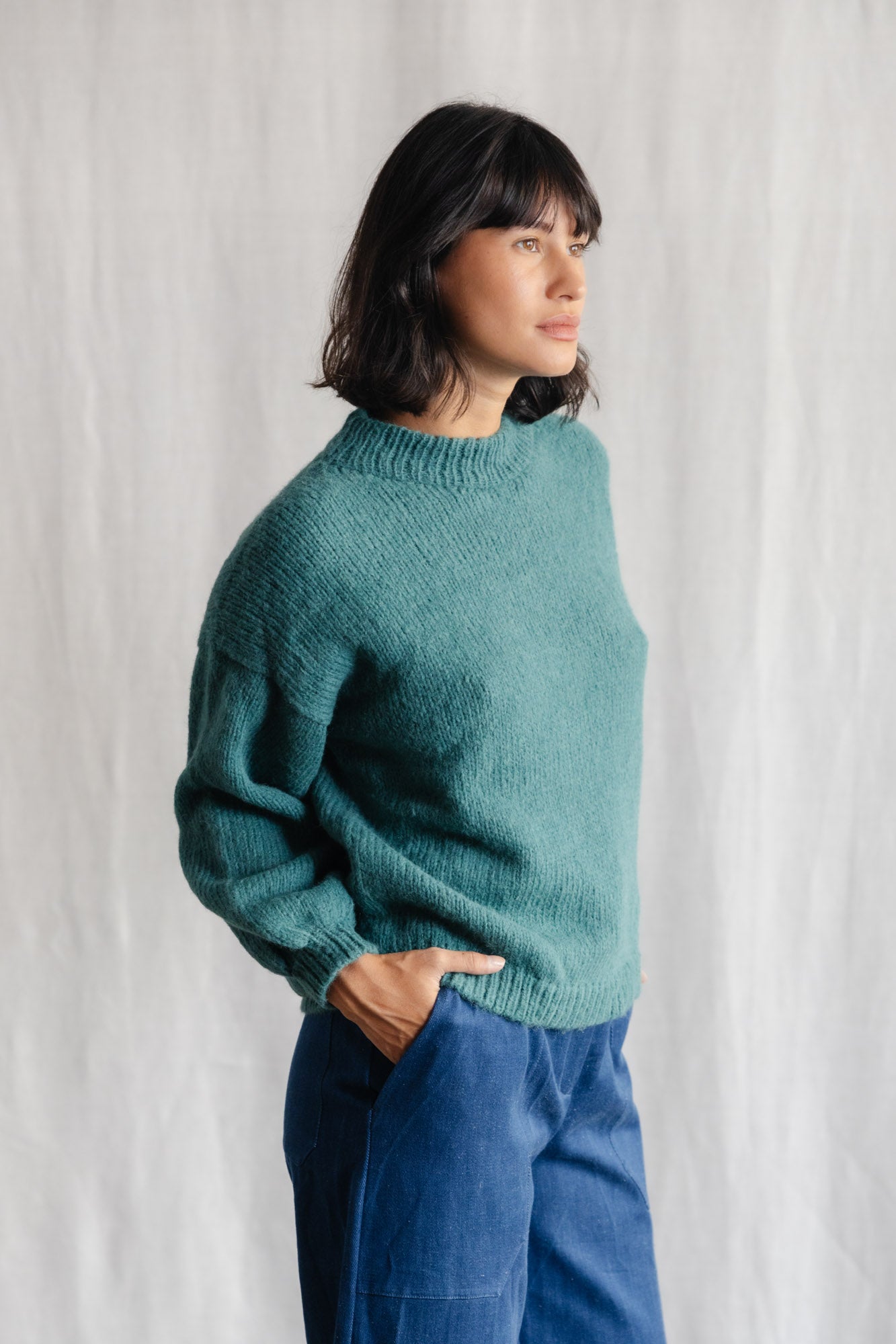 Baby Alpaca Knitted Sweater Lima Ocean