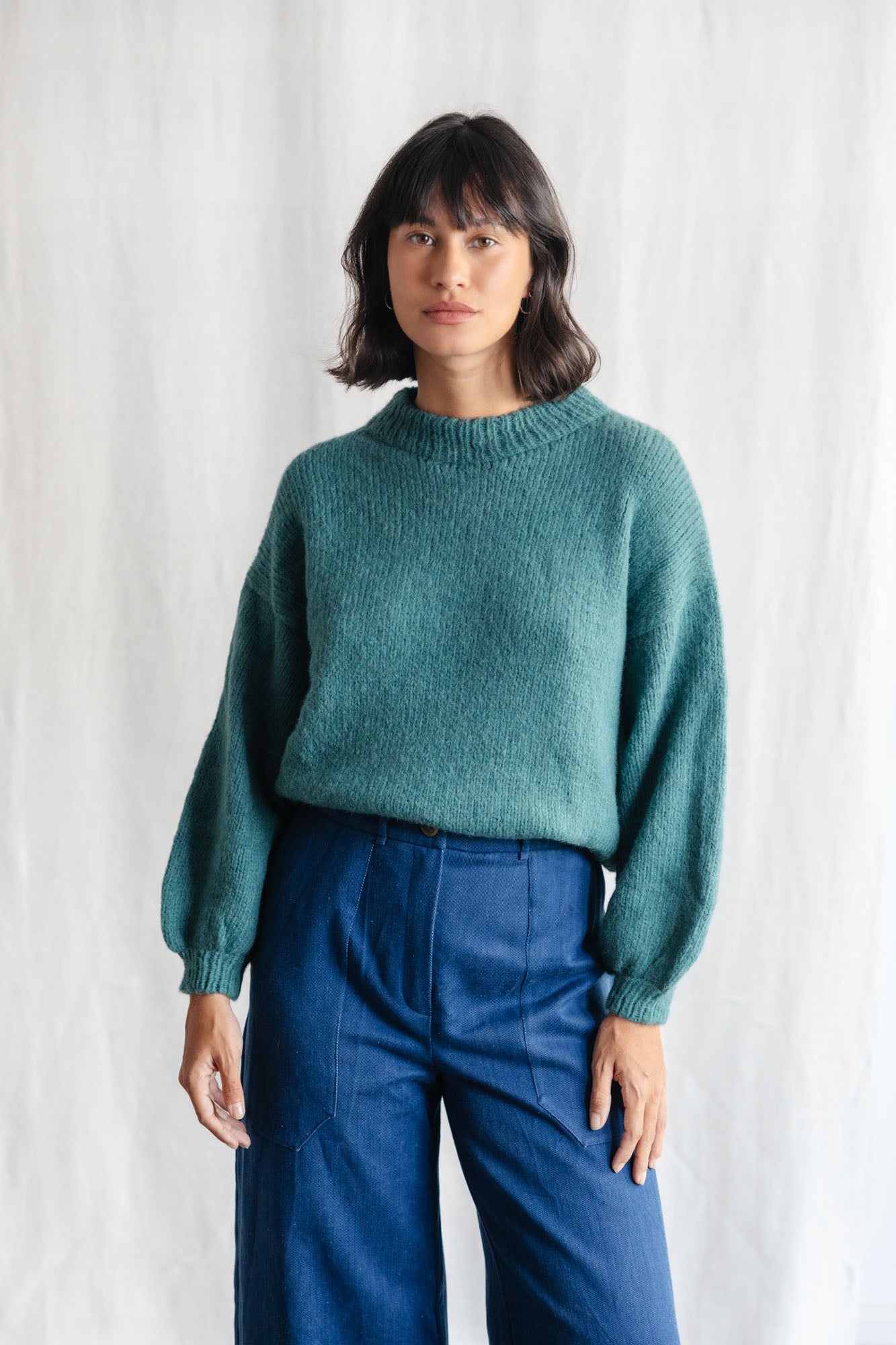 Baby Alpaca Knitted Sweater Lima Ocean