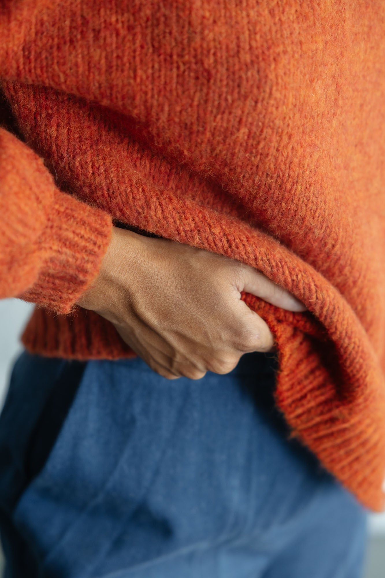 Baby Alpaca Knitted Sweater Lima Rust