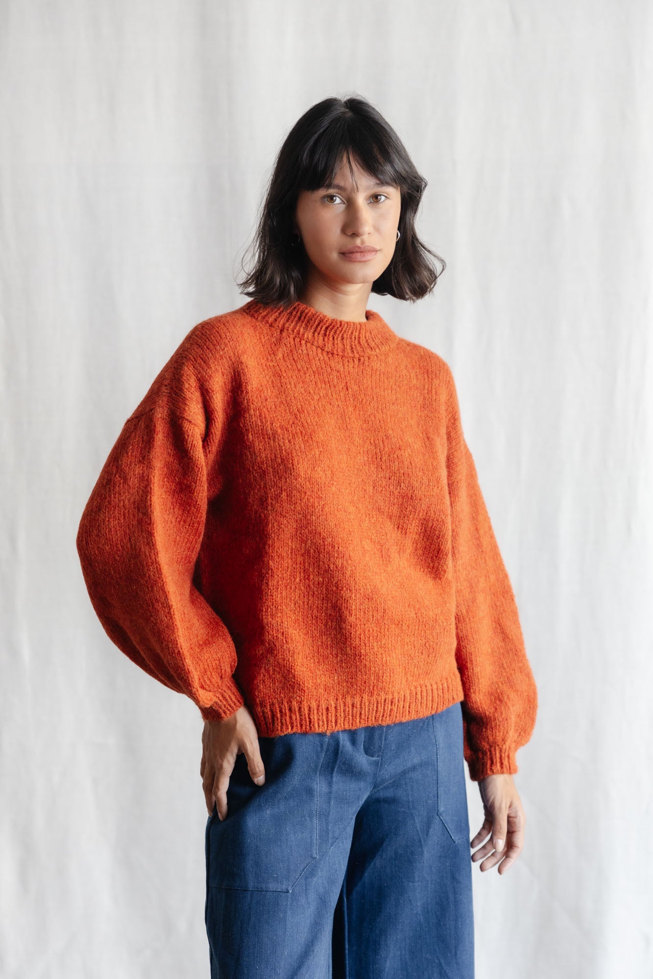 Baby Alpaca Knitted Sweater Lima Rust
