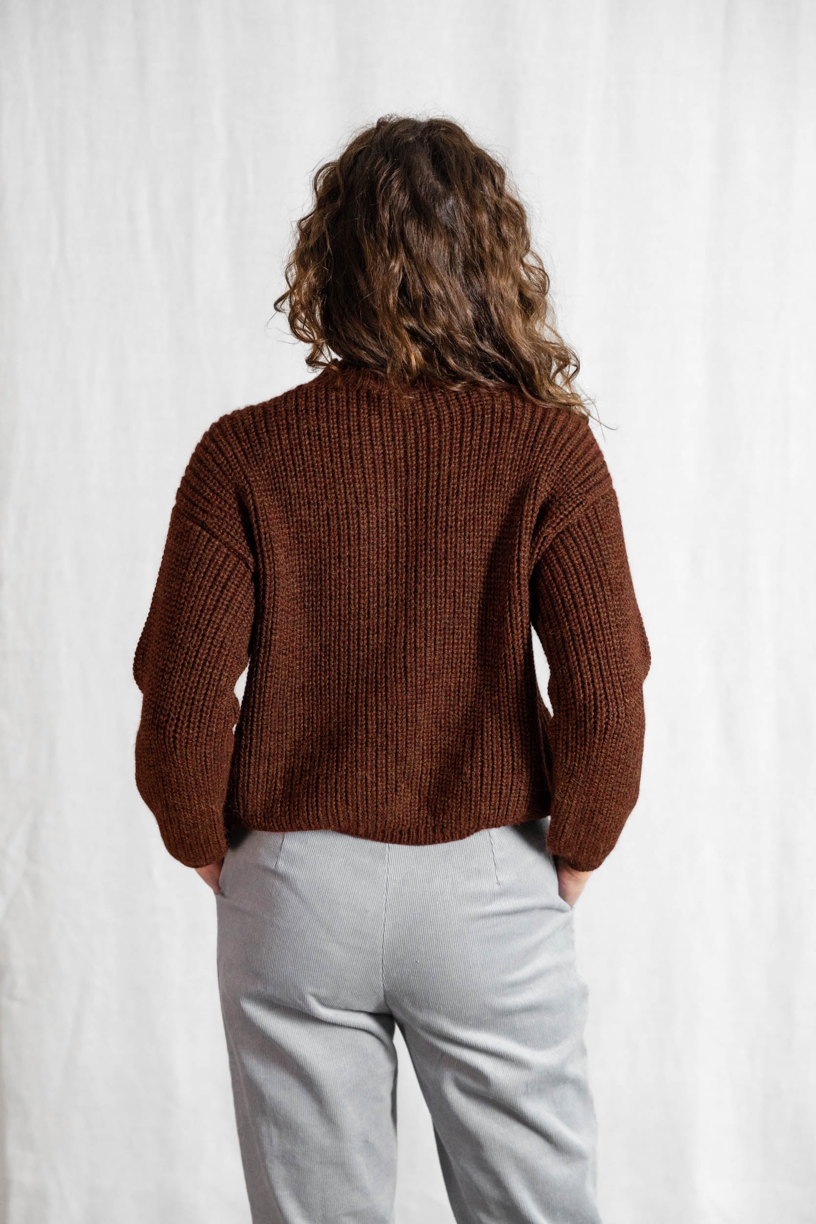 Baby-Alpaka Turtleneck Strickpullover Tacna Schokolade