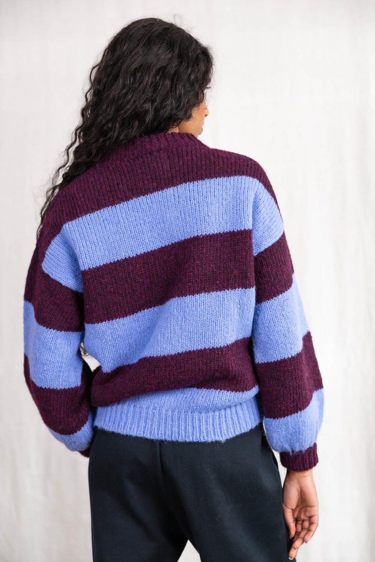 Baby-Alpaka Strickpullover Lupuna Streifen
