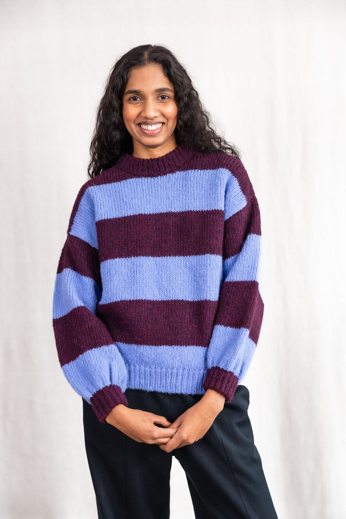 Baby-Alpaka Strickpullover Lupuna Streifen