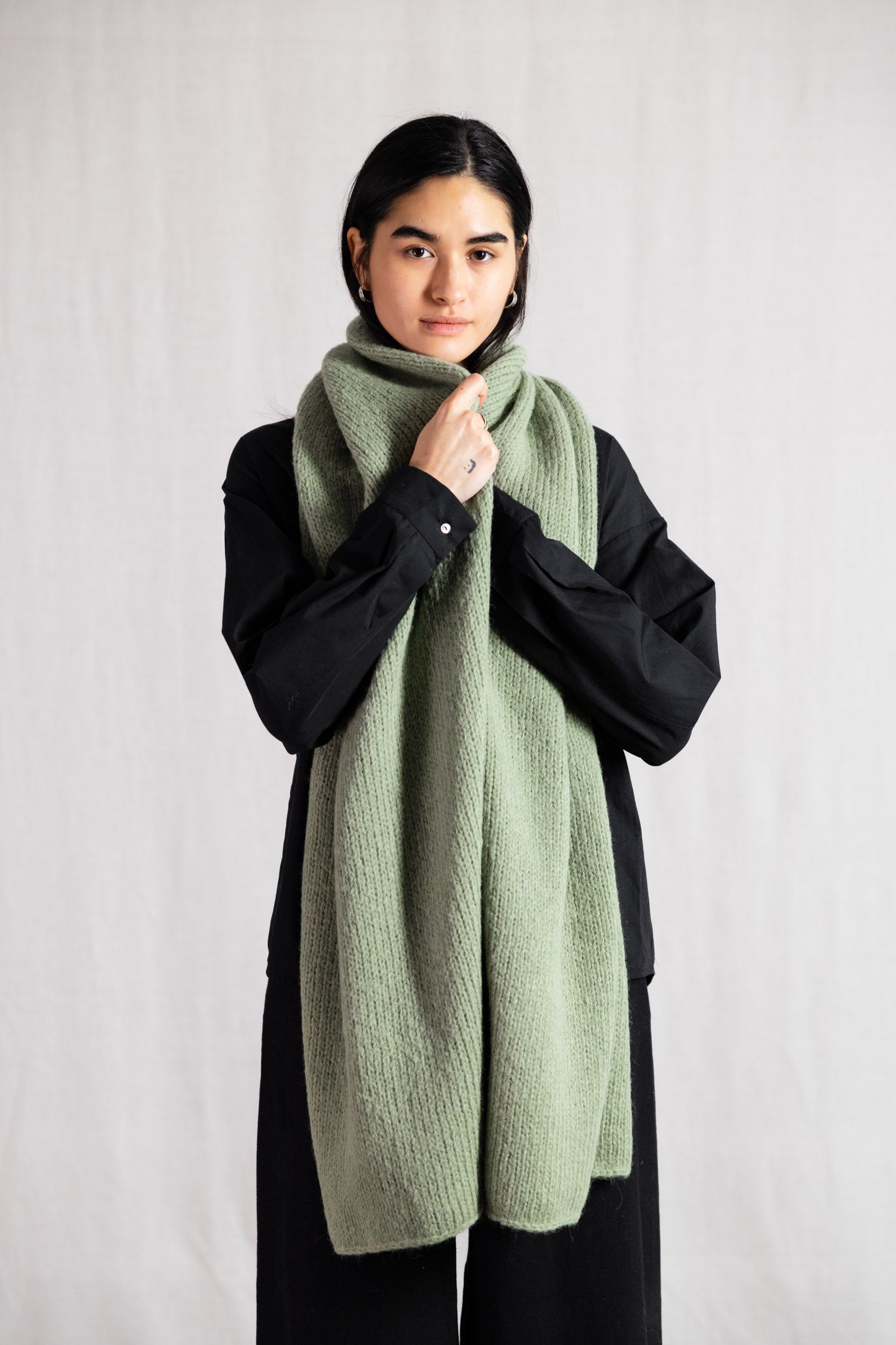 Baby-Alpaka Schal Tapabocas Mint