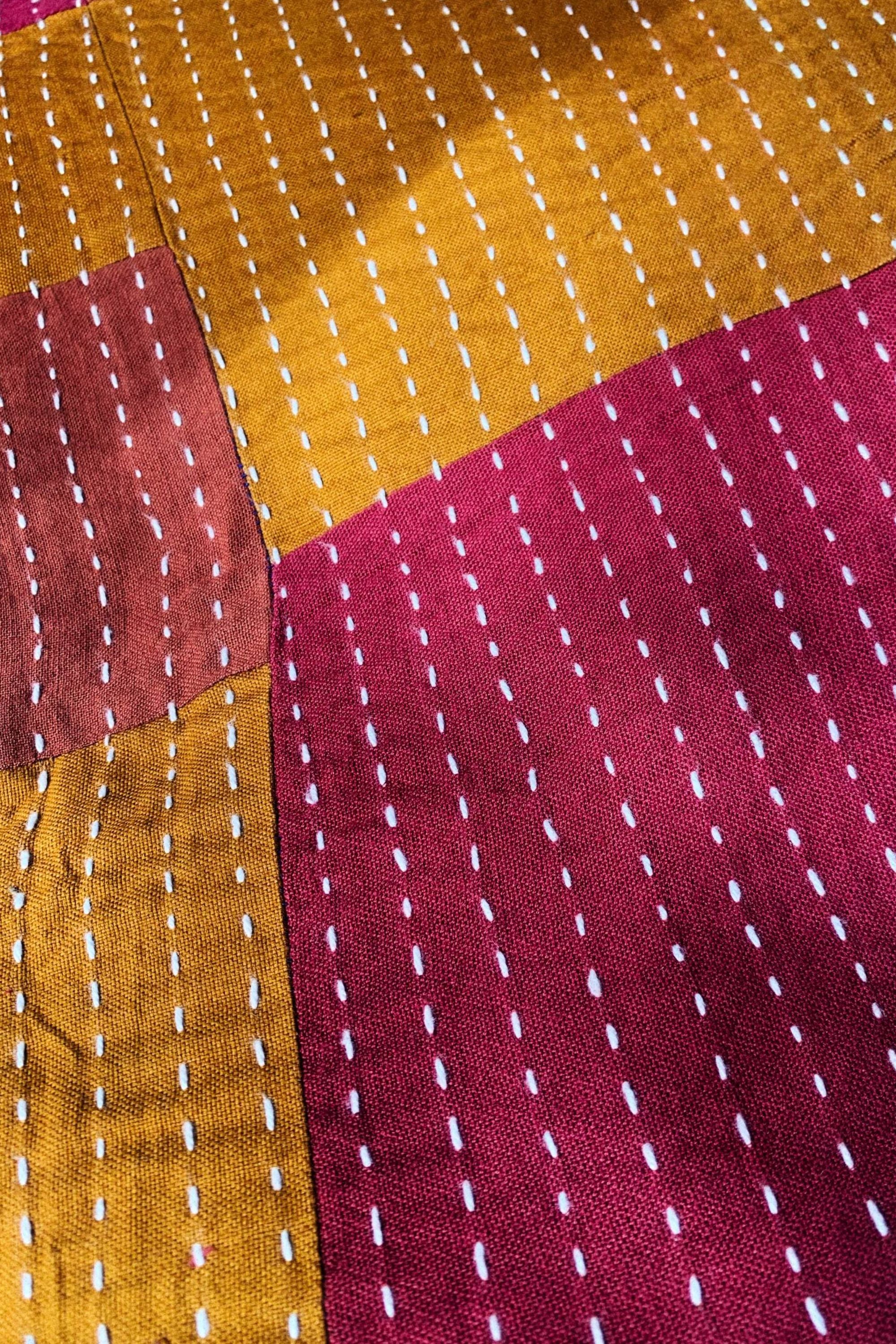 Cotton Patchwork Reversible Bedspread Ghapala Curry