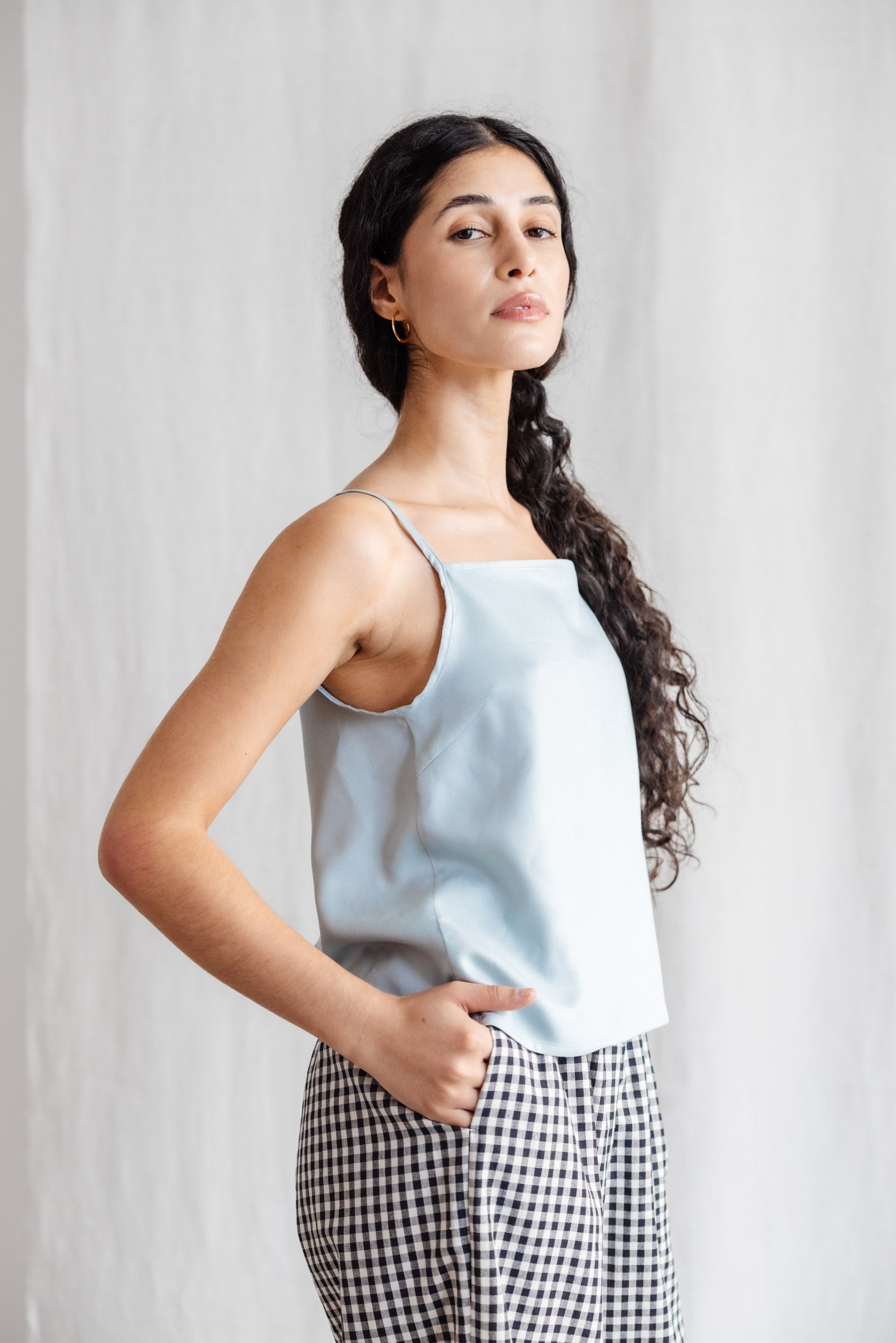 Modal tank top Leyla ice blue
